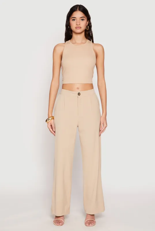 High Waist Wide Leg Dress Pants sold by Rainbow