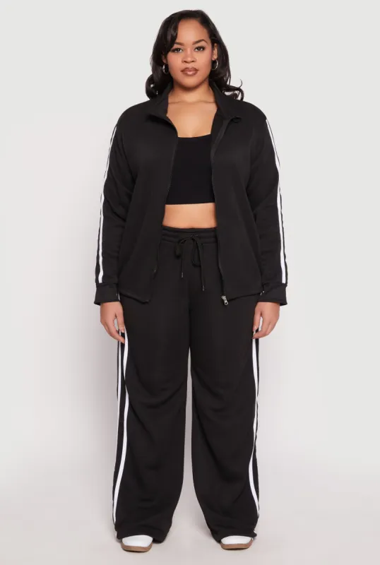Plus Size Varsity Stripe Drawstring Sweatpants sold by Rainbow