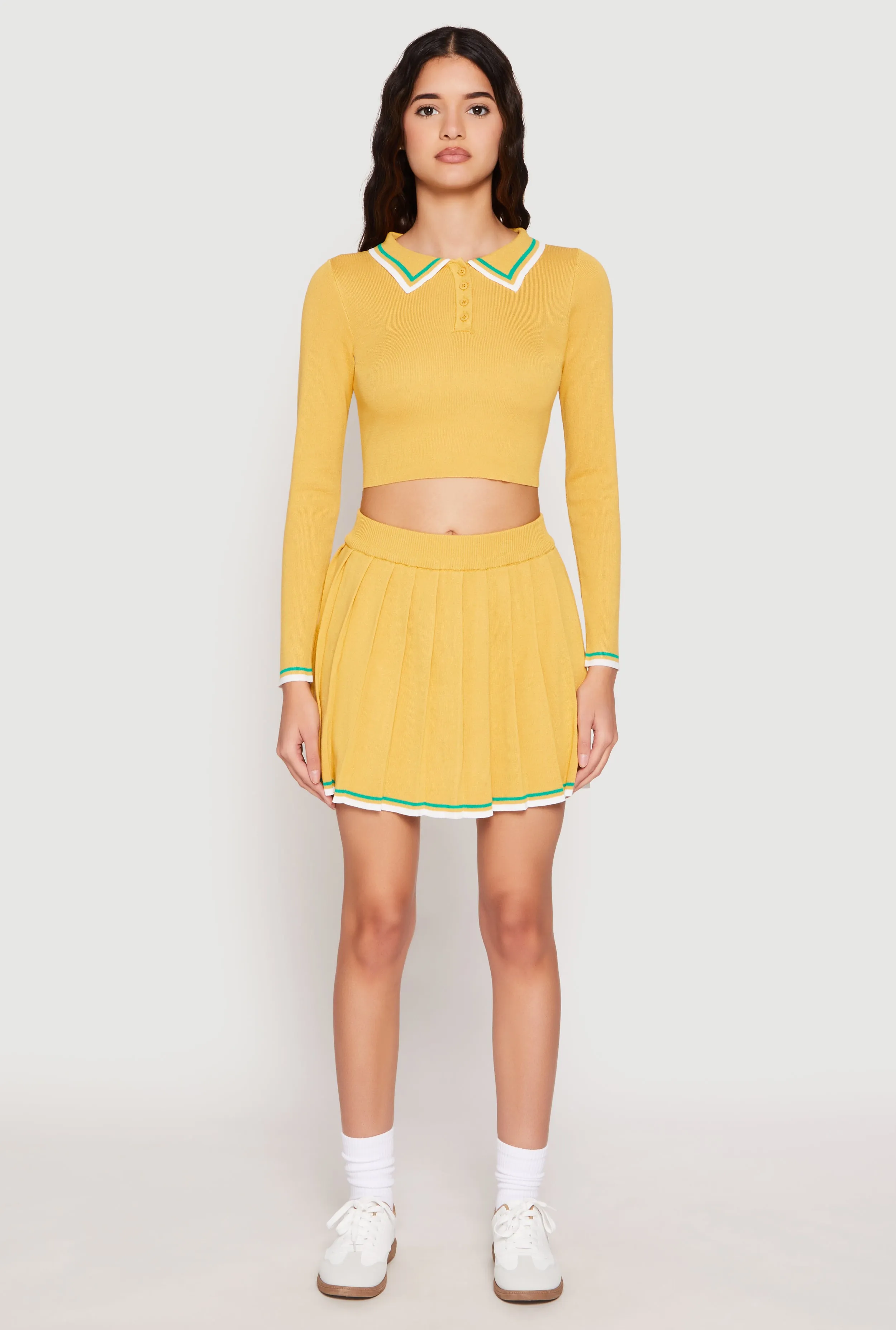 Daisy Varsity Stripe Cropped Polo Shirt sold by Rainbow product image thumbnail 2