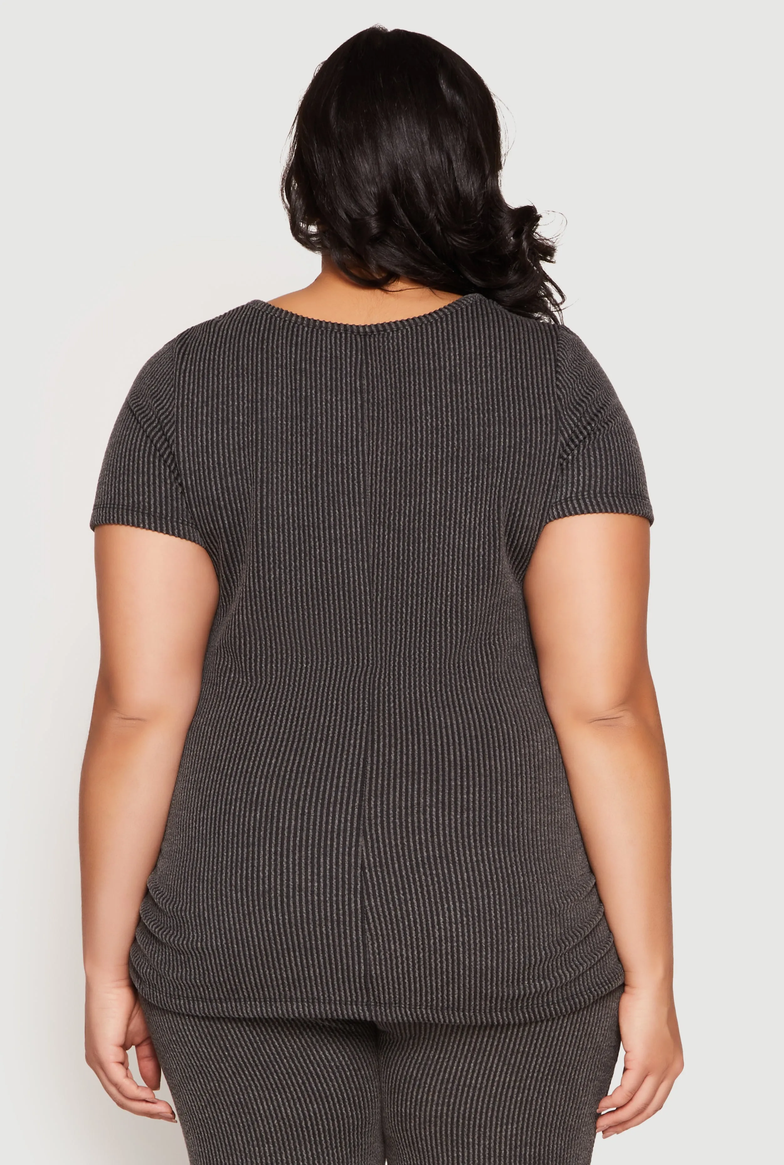 Plus Size Blessed Rib Knit Graphic Tee sold by Rainbow product image thumbnail 5