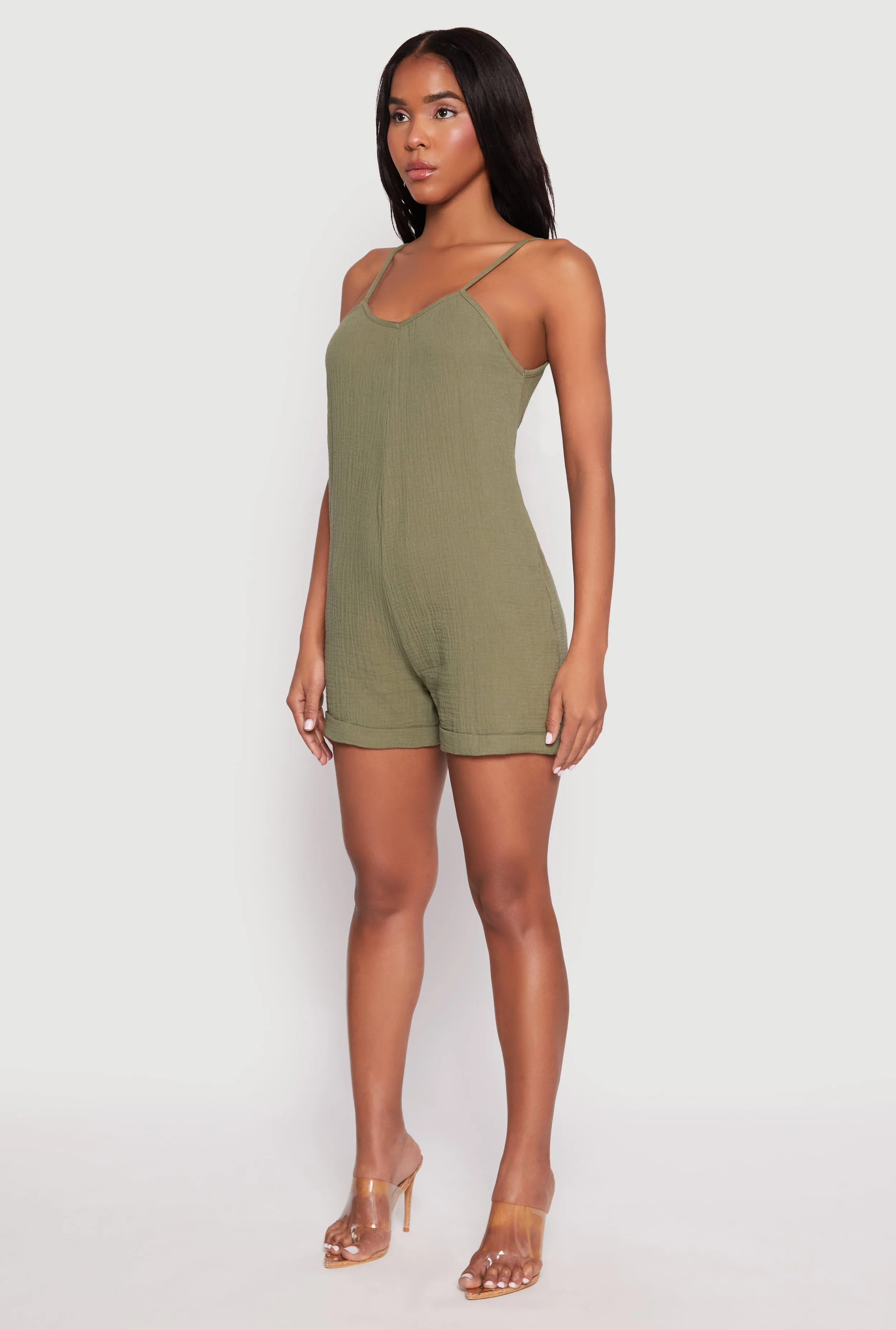 Gauze Knit Side Pocket Romper sold by Rainbow product image thumbnail 2