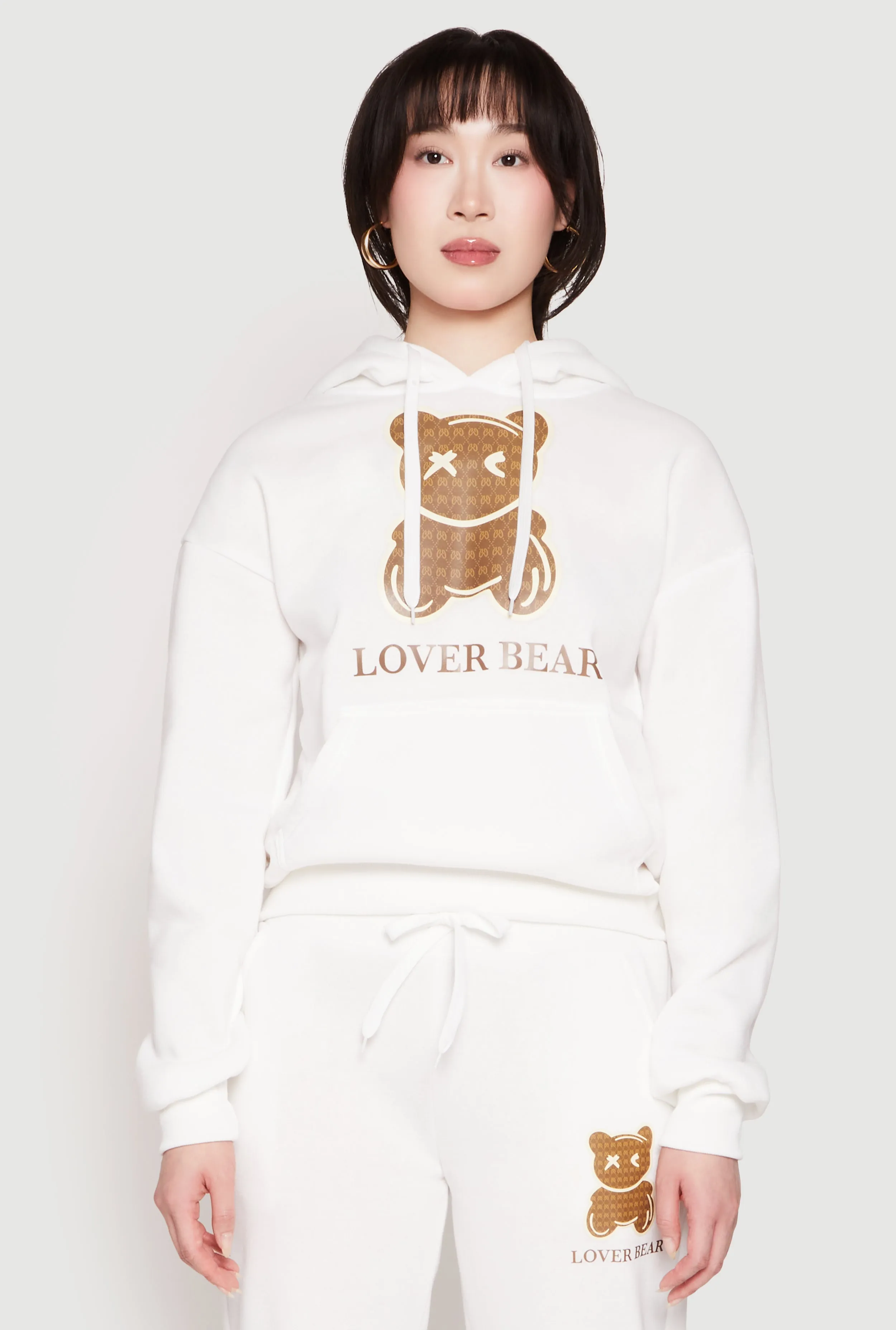 Fleece Lover Bear Graphic Hoodie sold by Rainbow
