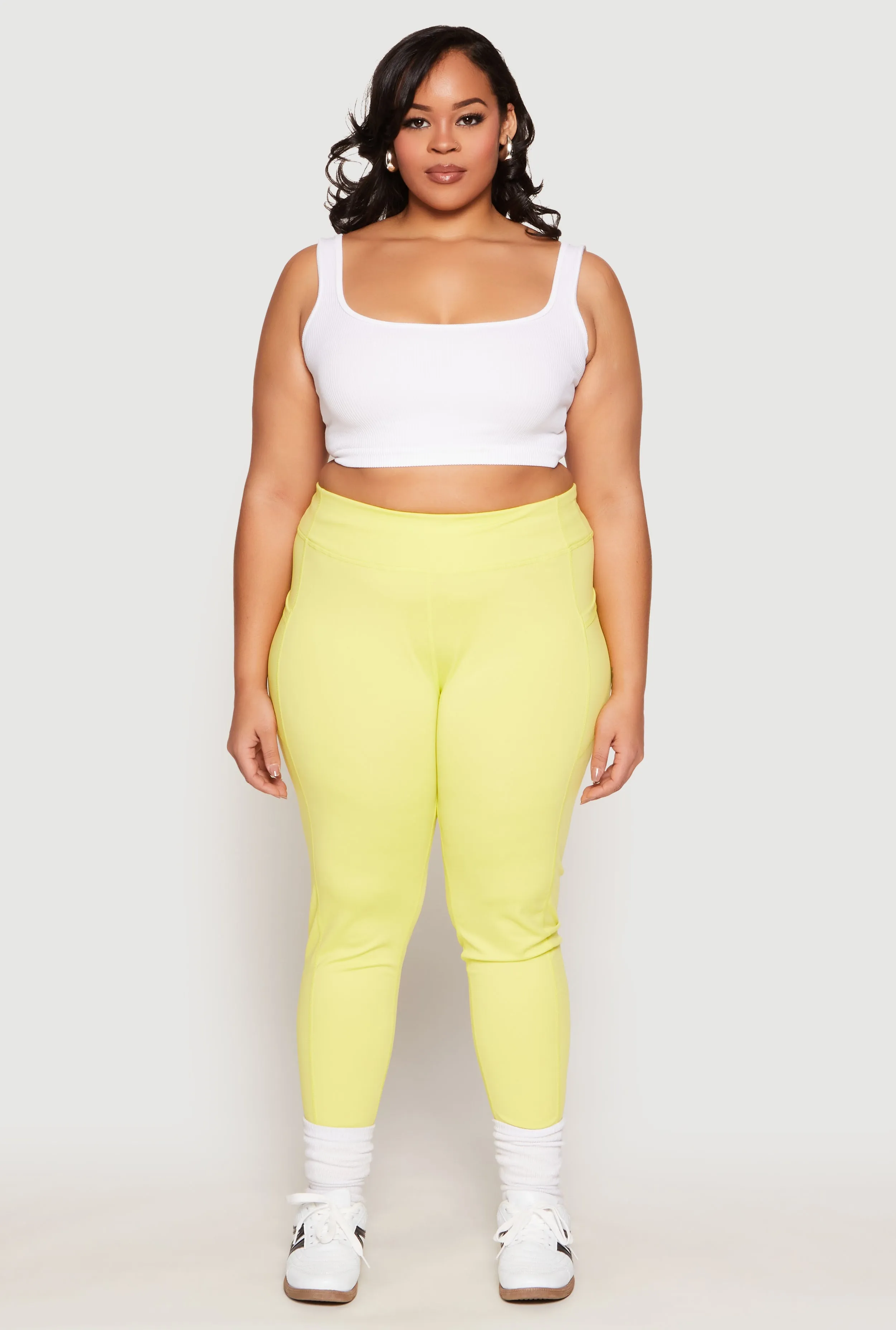 Plus Size Side Pocket High Waist Active Leggings sold by Rainbow