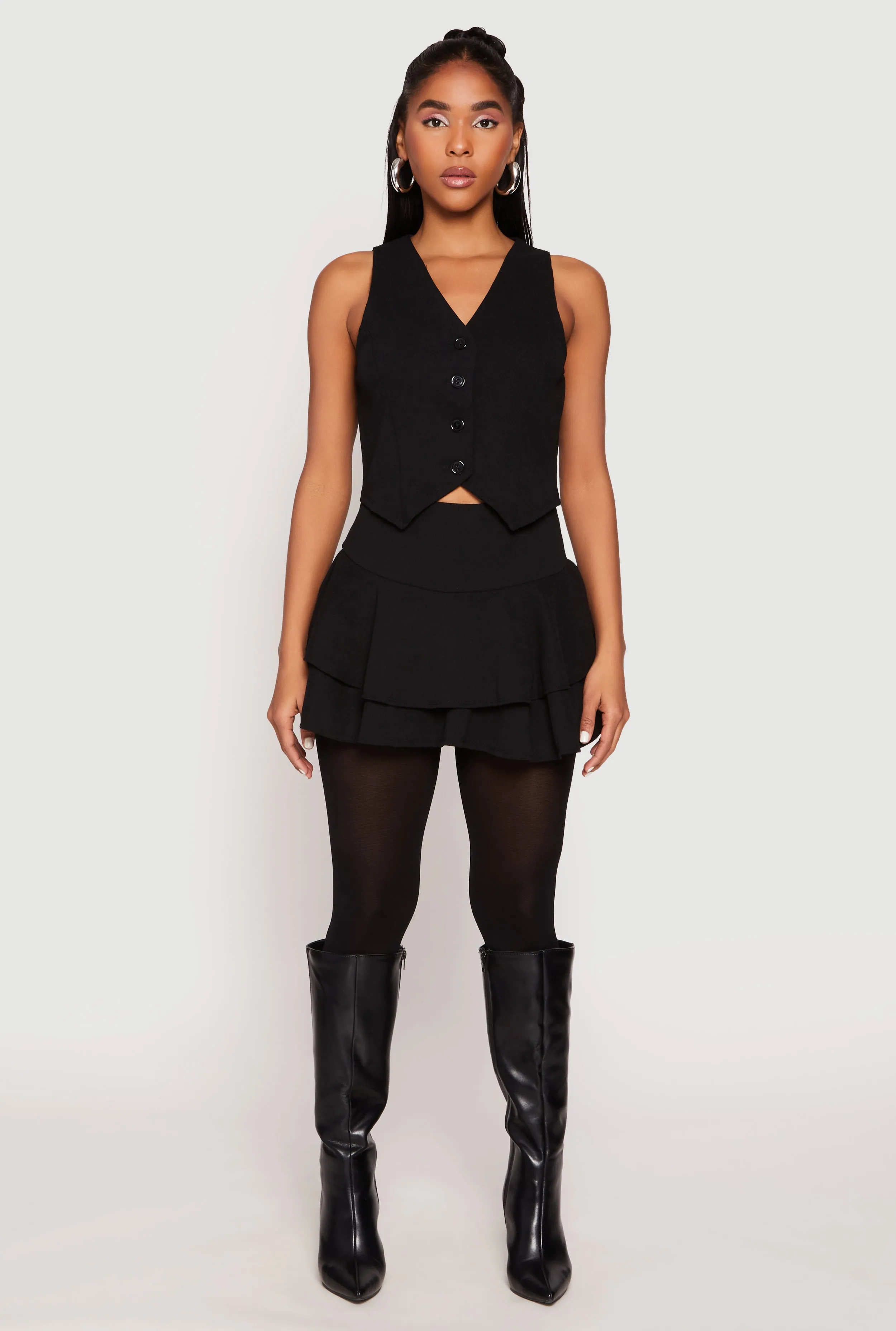 Crepe Knit Button Front Vest sold by Rainbow product image thumbnail 2