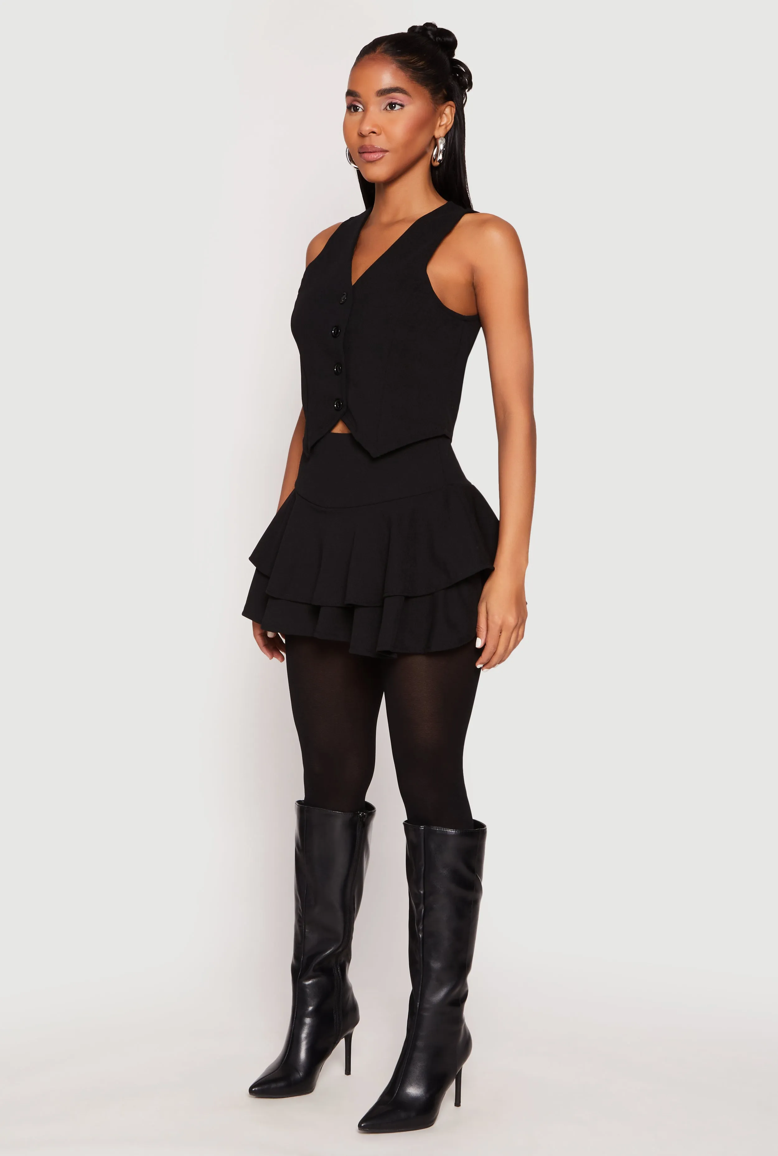 Crepe Knit Button Front Vest sold by Rainbow product image thumbnail 3