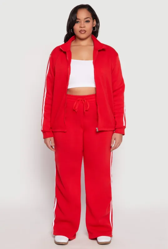 Plus Size Varsity Stripe Drawstring Sweatpants sold by Rainbow