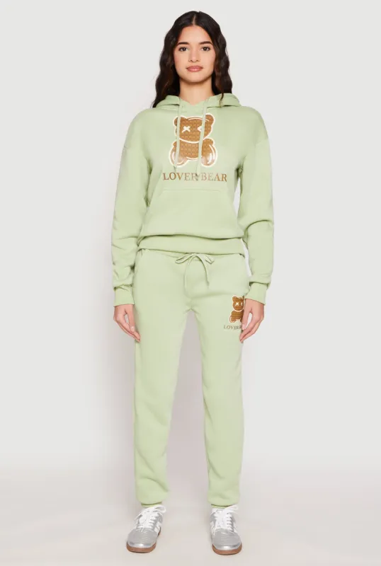 Fleece Lover Bear Graphic Joggers sold by Rainbow