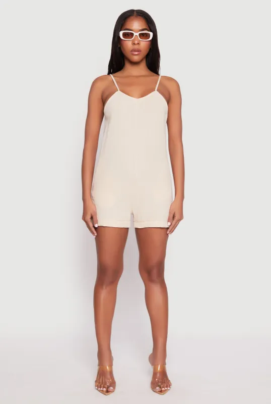 Gauze Knit Side Pocket Romper sold by Rainbow