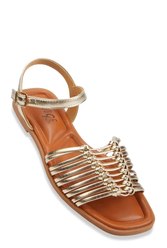 Woven Band Ankle Strap Sandals sold by Rainbow