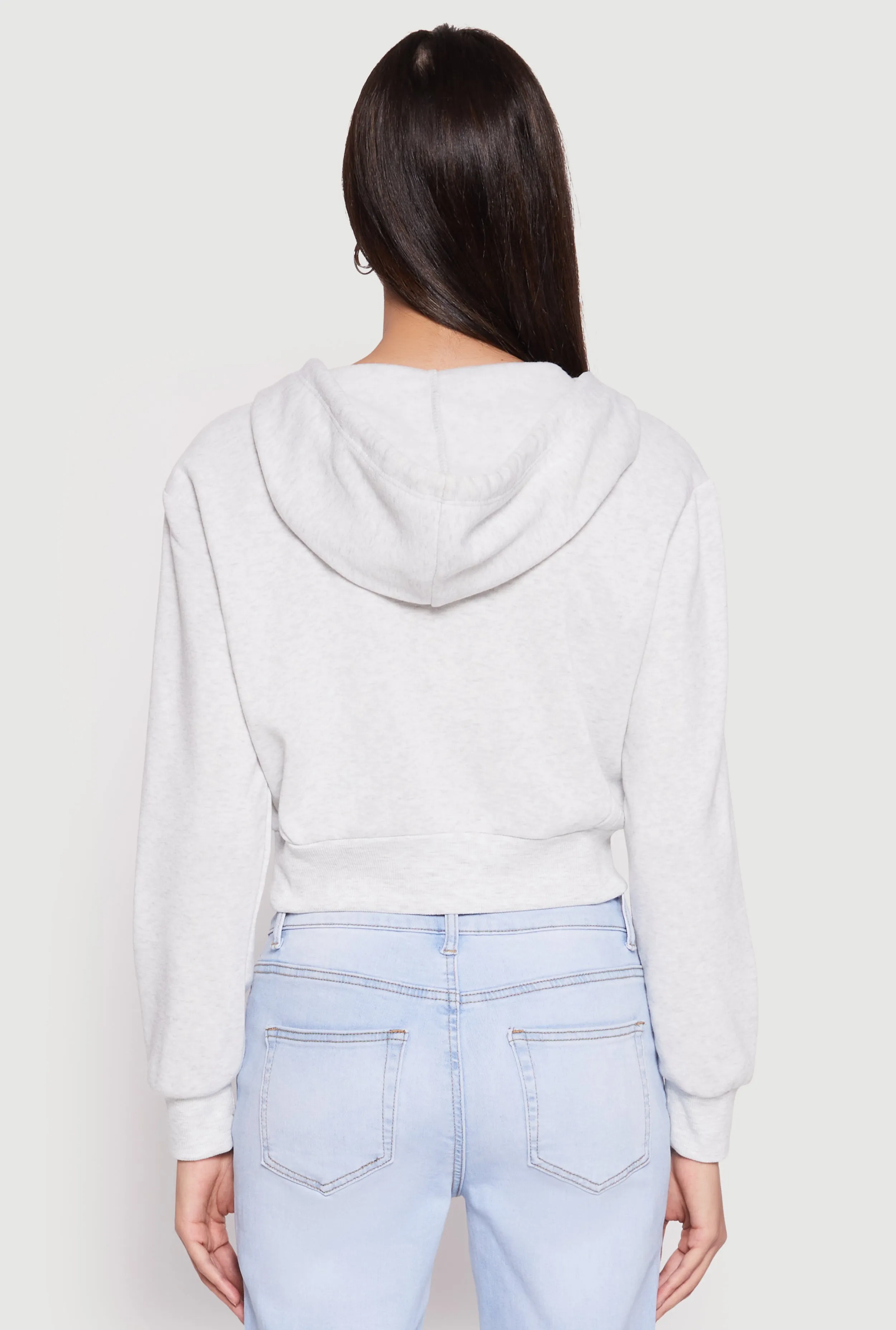 Fleece Zip Front Cropped Hoodie sold by Rainbow product image thumbnail 5