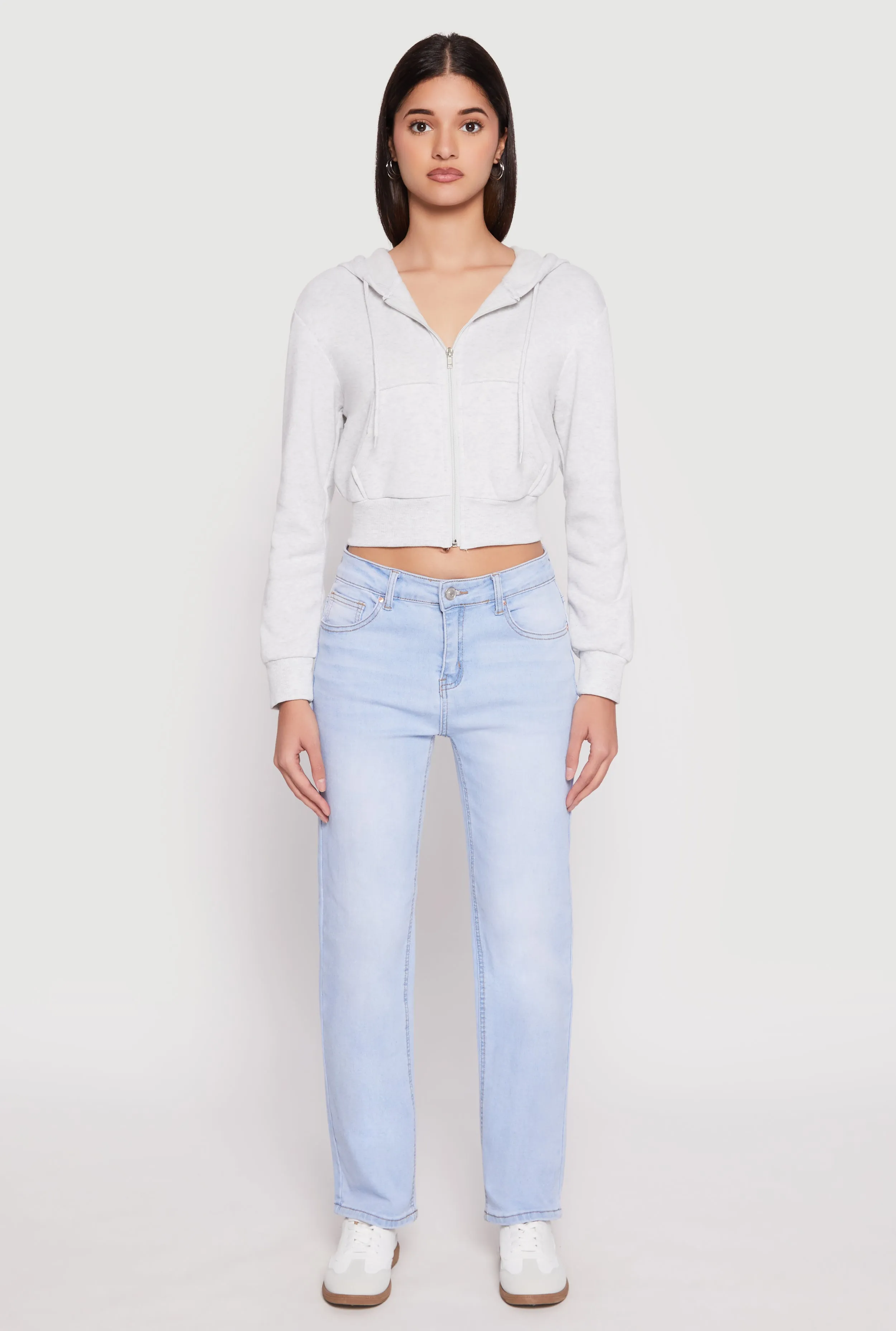 Fleece Zip Front Cropped Hoodie sold by Rainbow