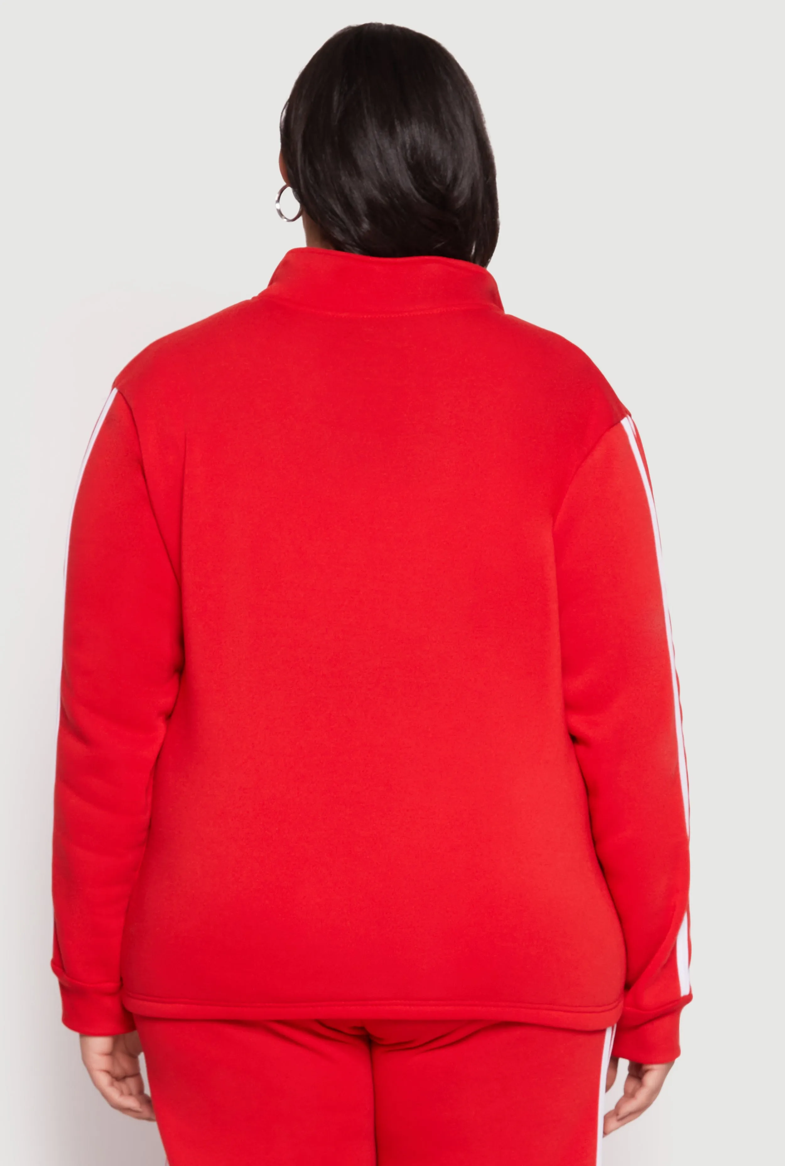 Plus Size Varsity Stripe Zip Front Sweatshirt sold by Rainbow product image thumbnail 5