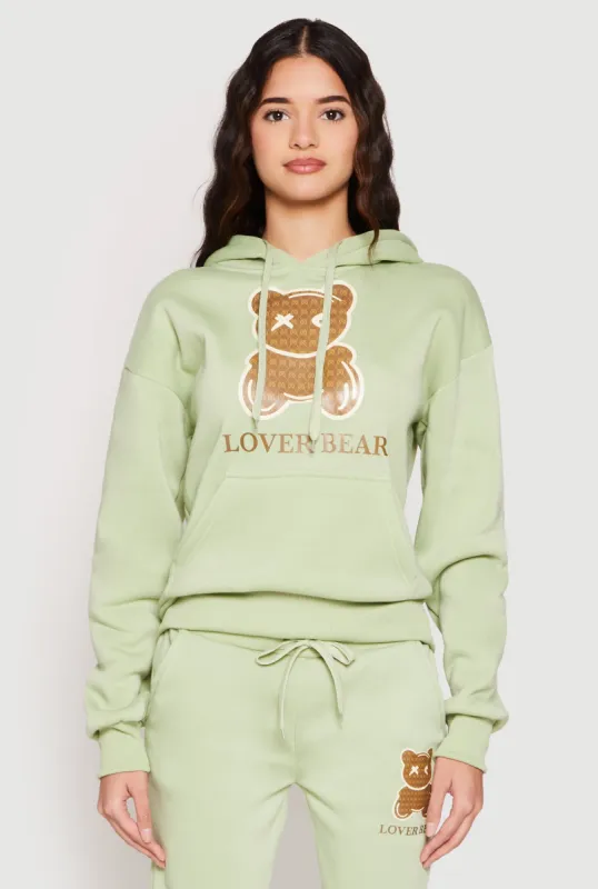 Fleece Lover Bear Graphic Hoodie sold by Rainbow