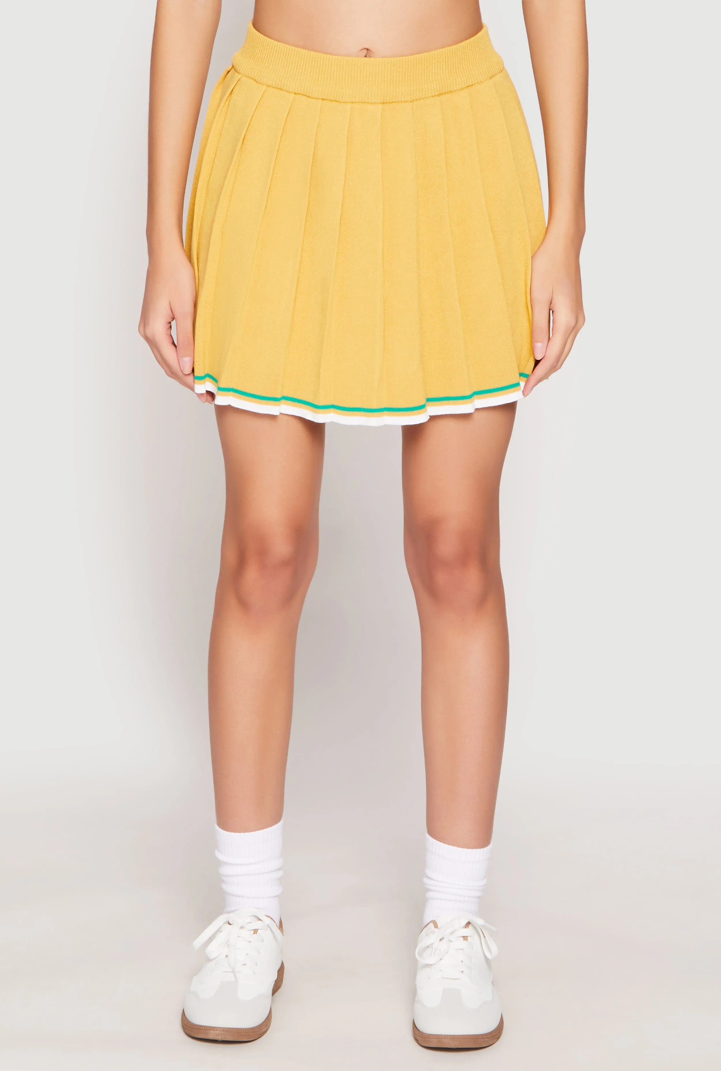 Daisy Knit Varsity Stripe Pleated Skort sold by Rainbow product image thumbnail 2