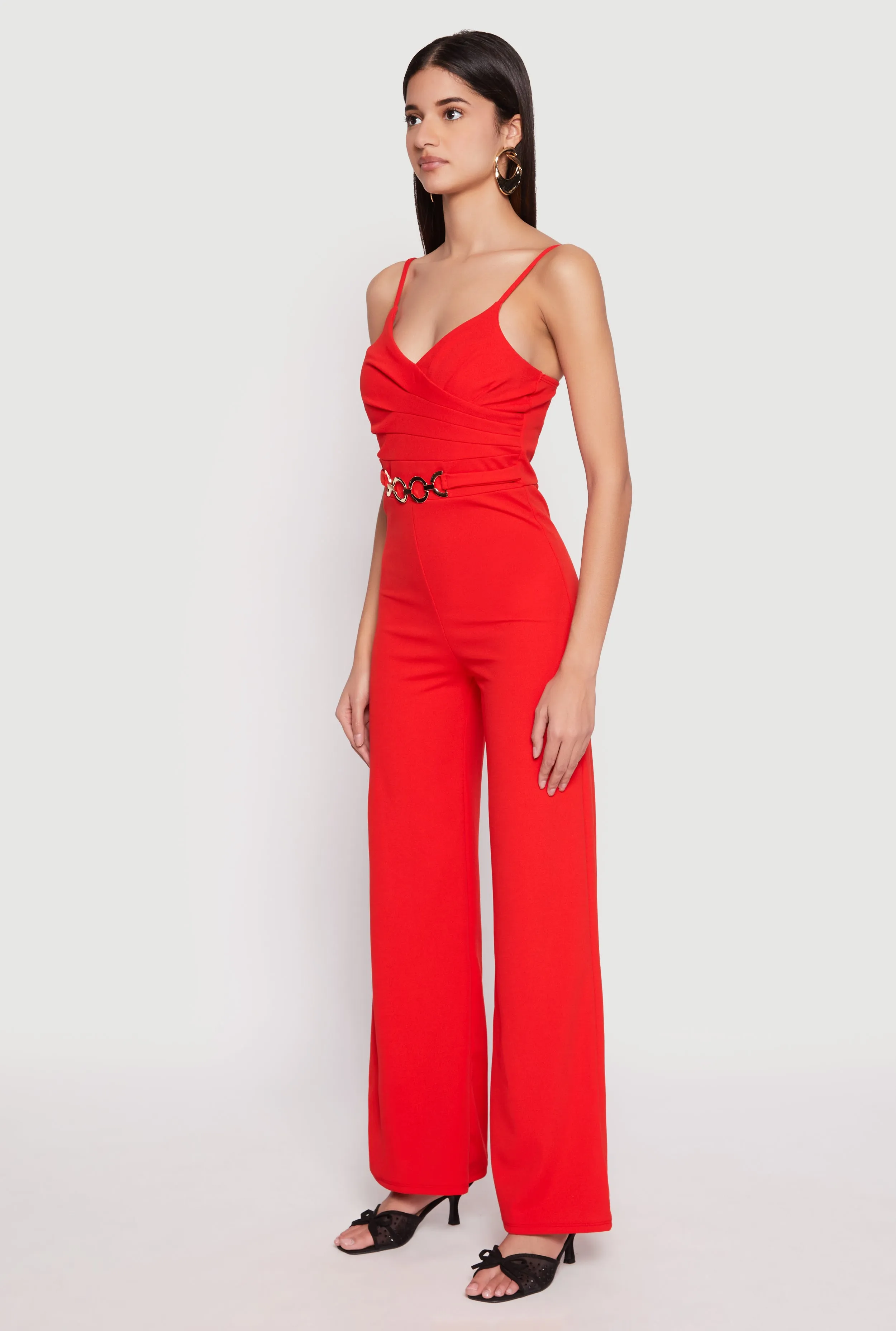 Crepe Knit Chain Belted Front Jumpsuit sold by Rainbow product image thumbnail 2