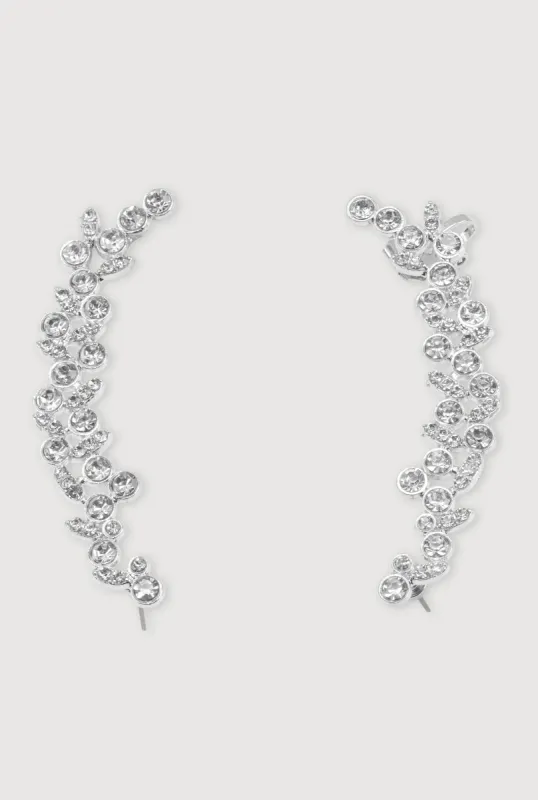 Cubic Zirconia Ear Climber Earrings sold by Rainbow