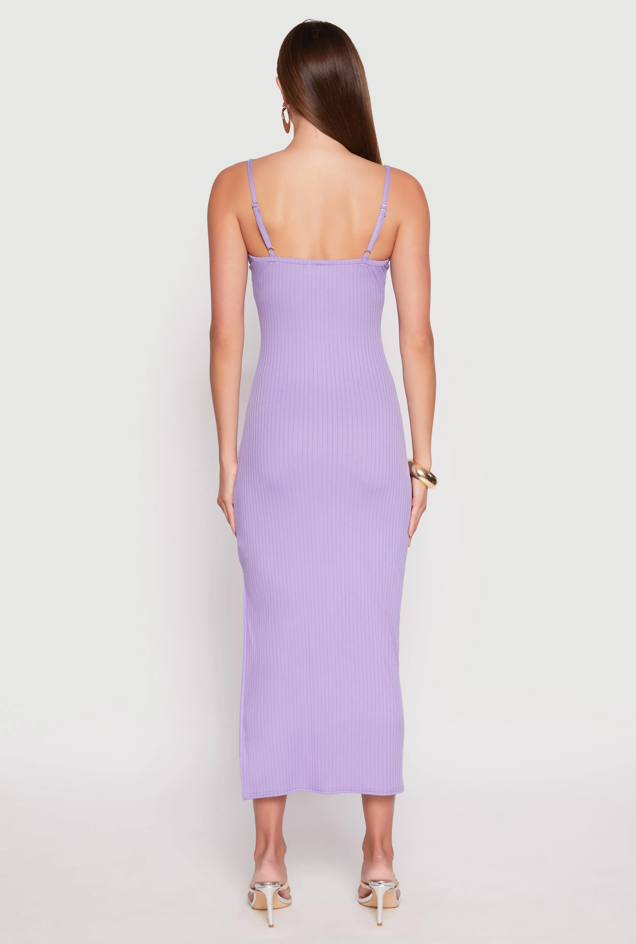 Ribbed Knit Side Slit Maxi Dress sold by Rainbow product image thumbnail 3