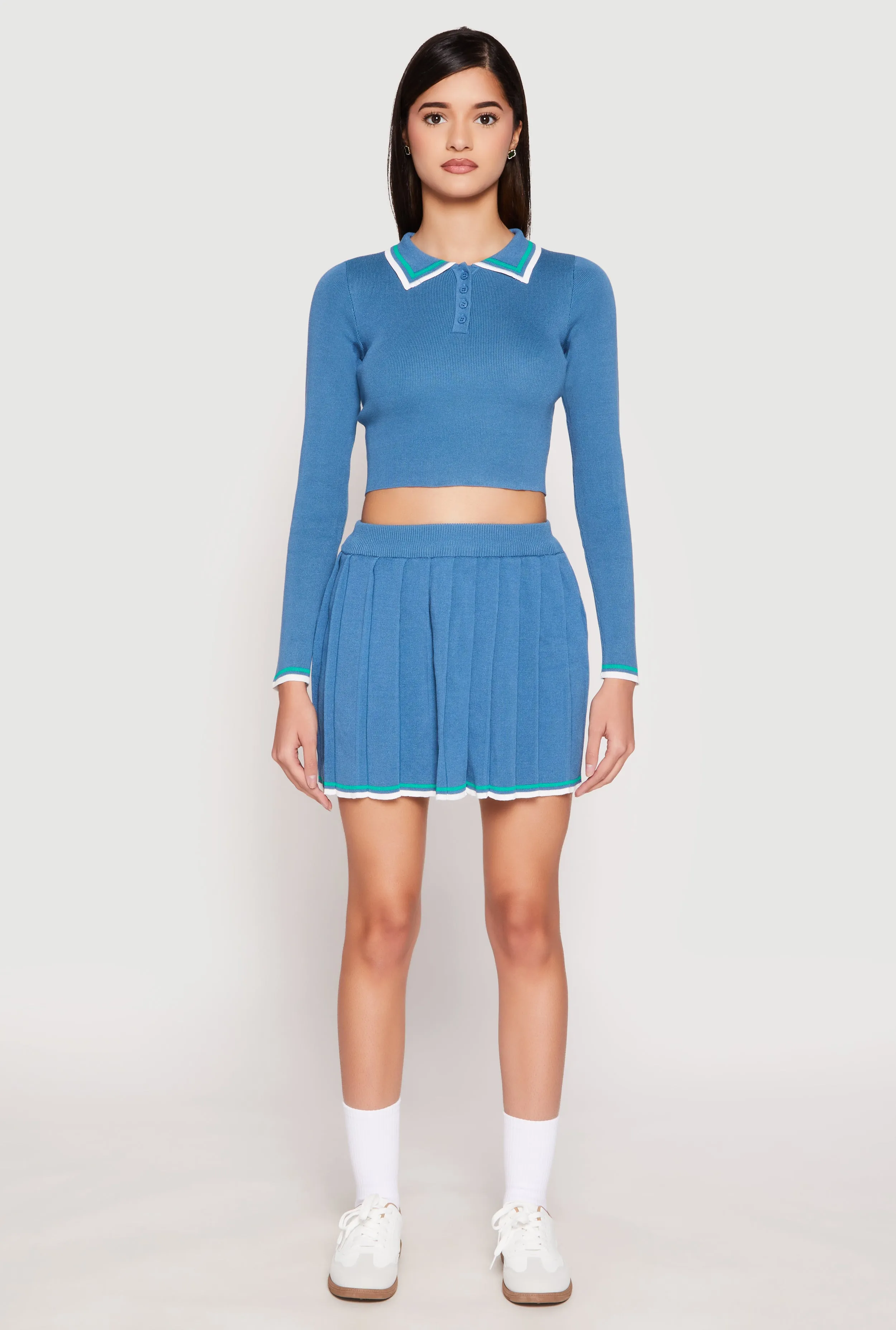 Daisy Varsity Stripe Cropped Polo Shirt sold by Rainbow product image thumbnail 2