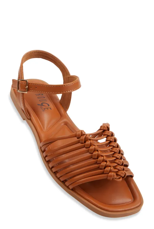 Woven Band Ankle Strap Sandals sold by Rainbow