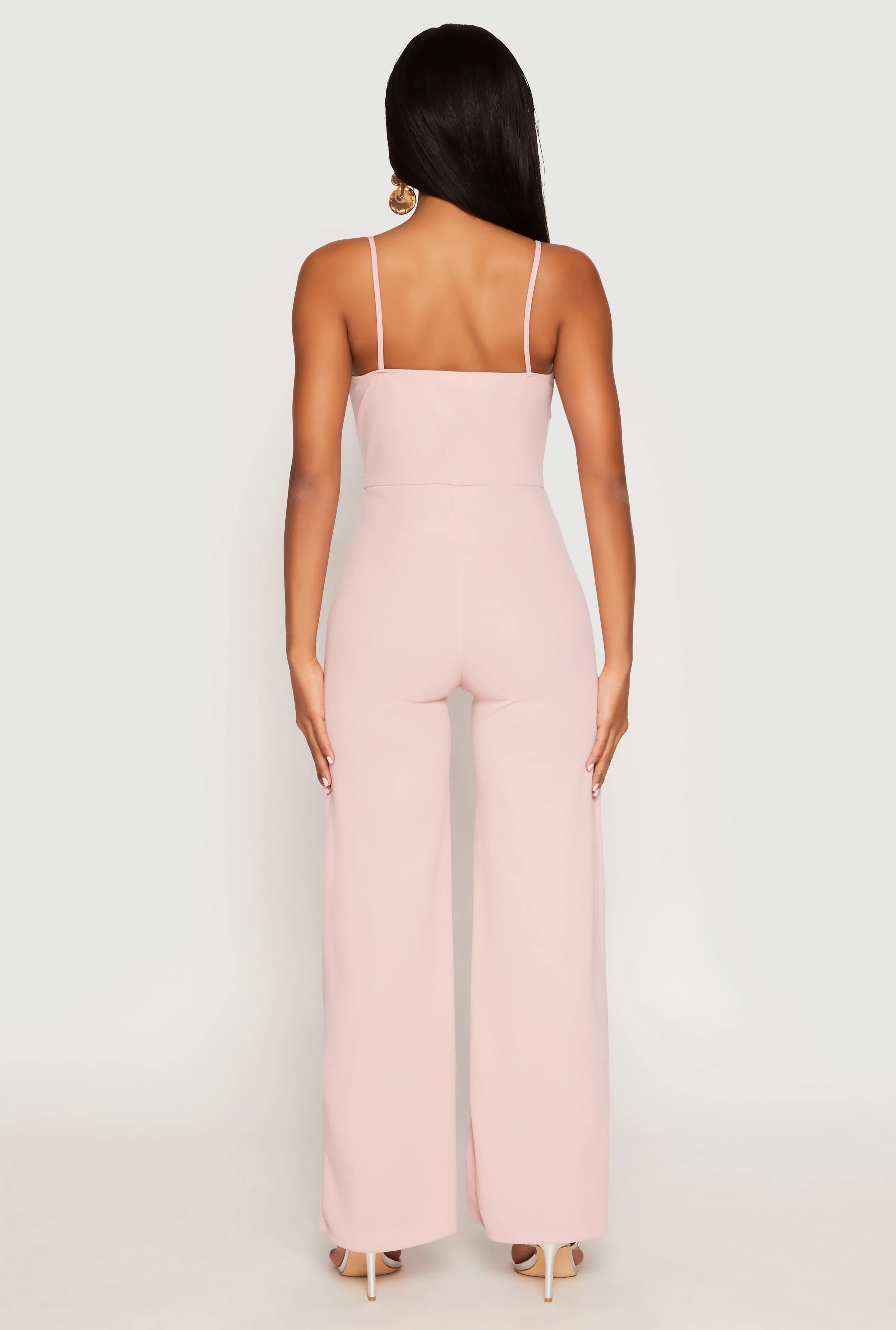 Crepe Knit Chain Belted Front Jumpsuit sold by Rainbow product image thumbnail 3