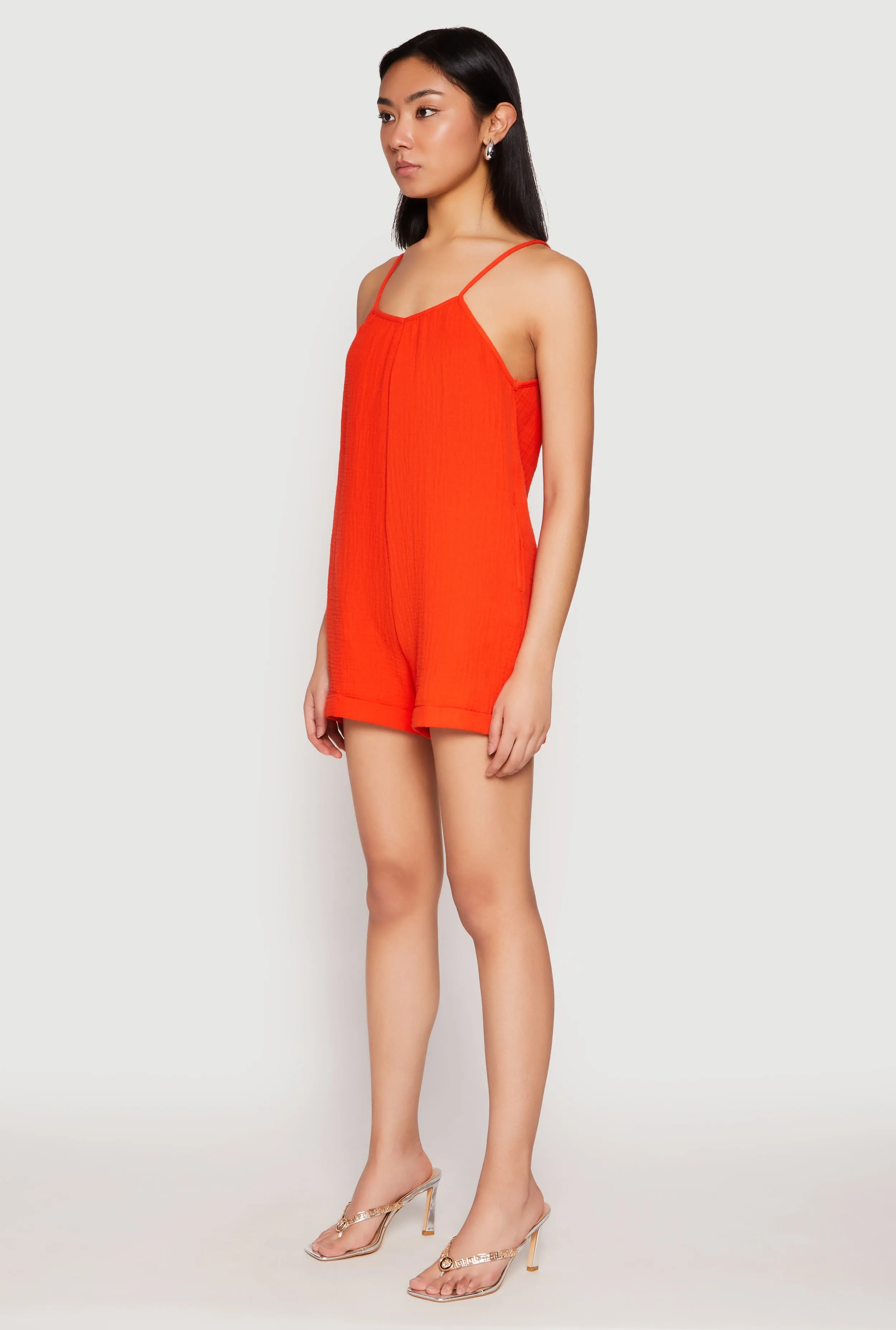 Gauze Knit Side Pocket Romper sold by Rainbow product image thumbnail 2