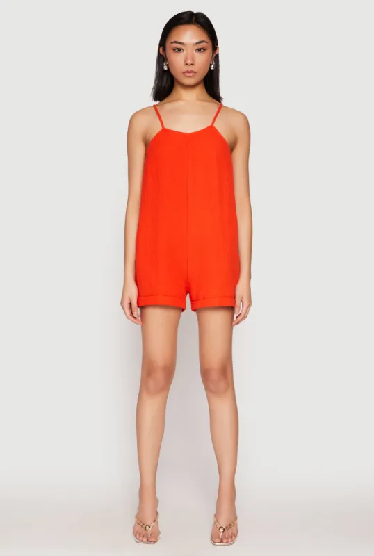 Gauze Knit Side Pocket Romper sold by Rainbow