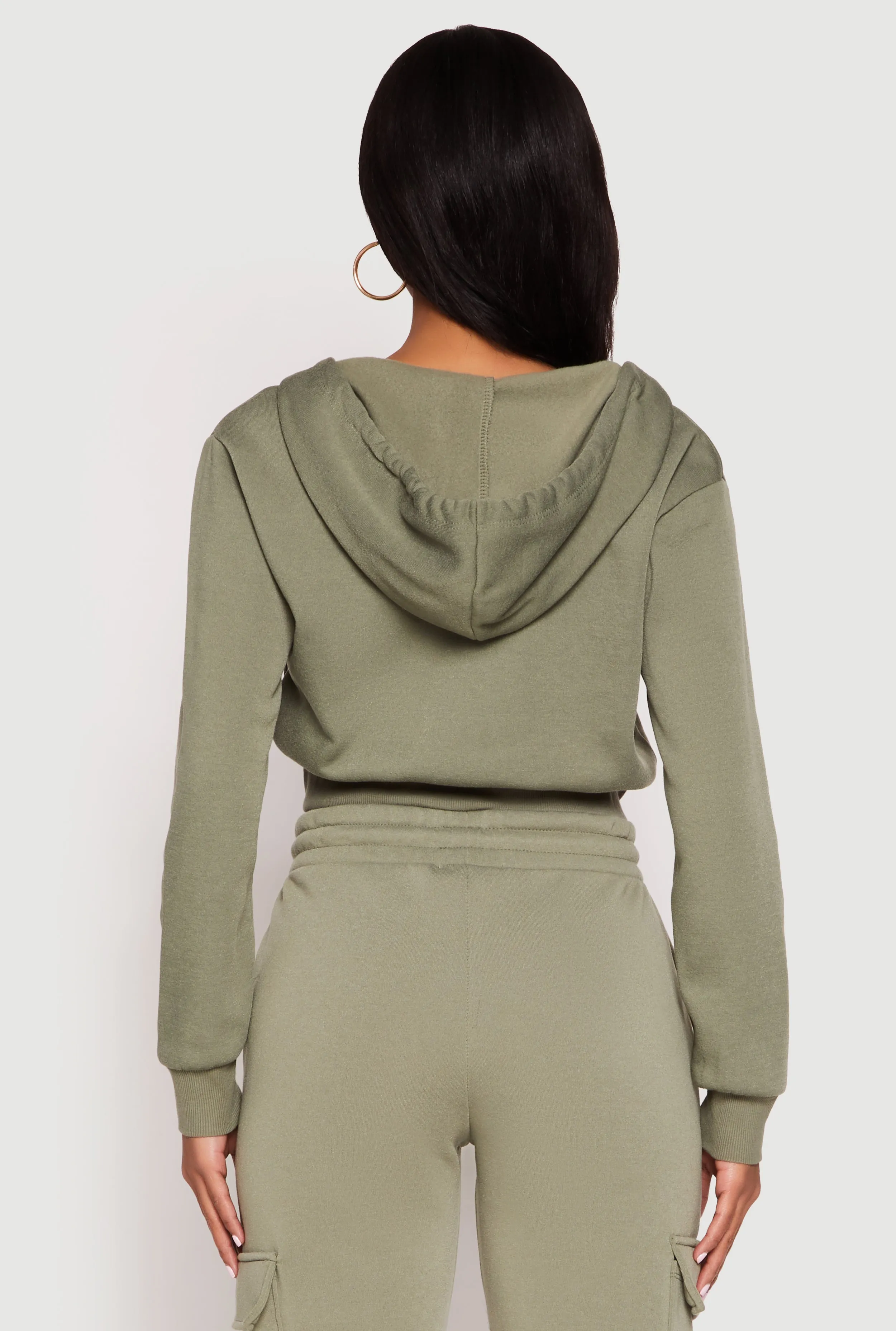 Fleece Zip Front Cropped Hoodie sold by Rainbow product image thumbnail 5