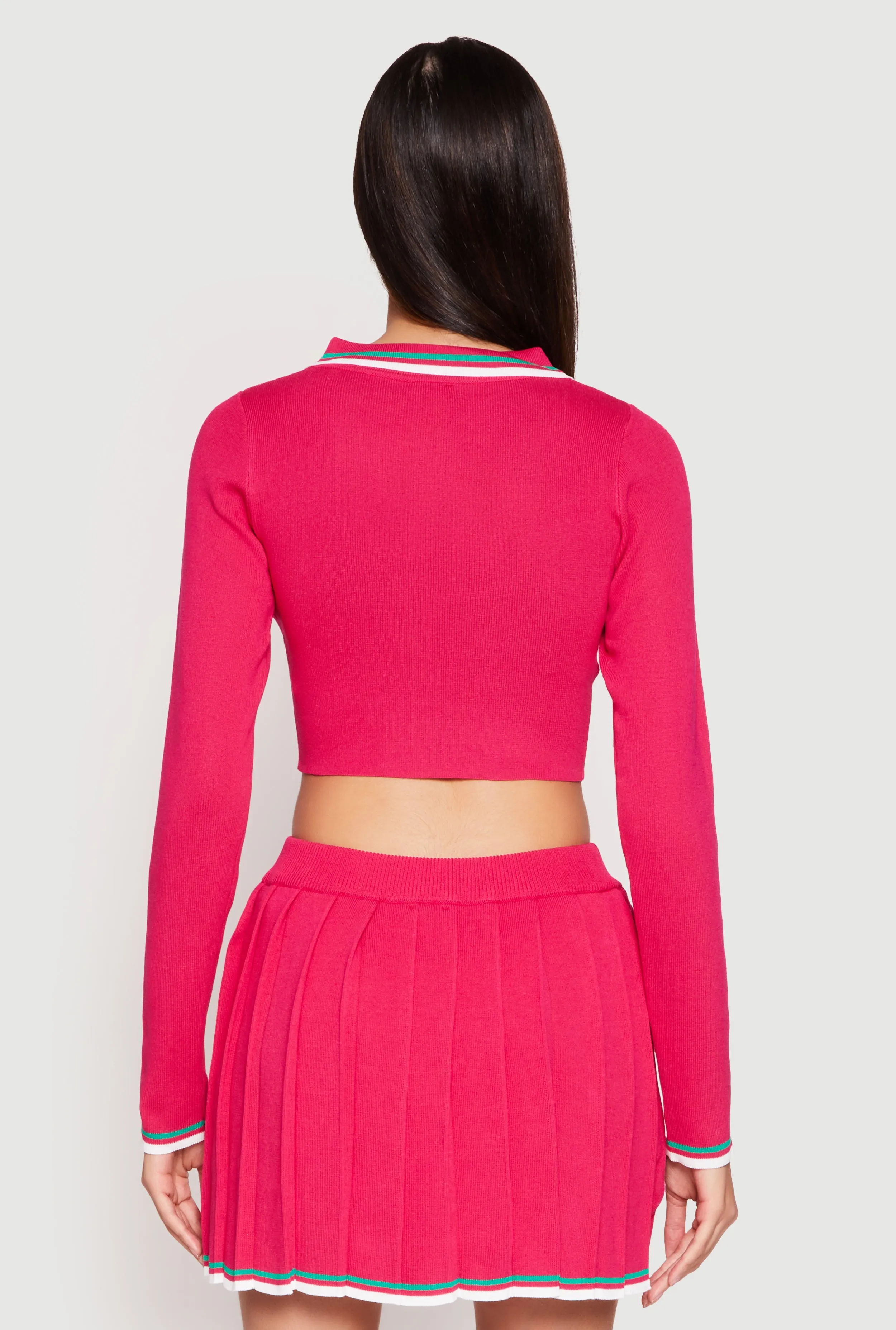 Daisy Varsity Stripe Cropped Polo Shirt sold by Rainbow product image thumbnail 5