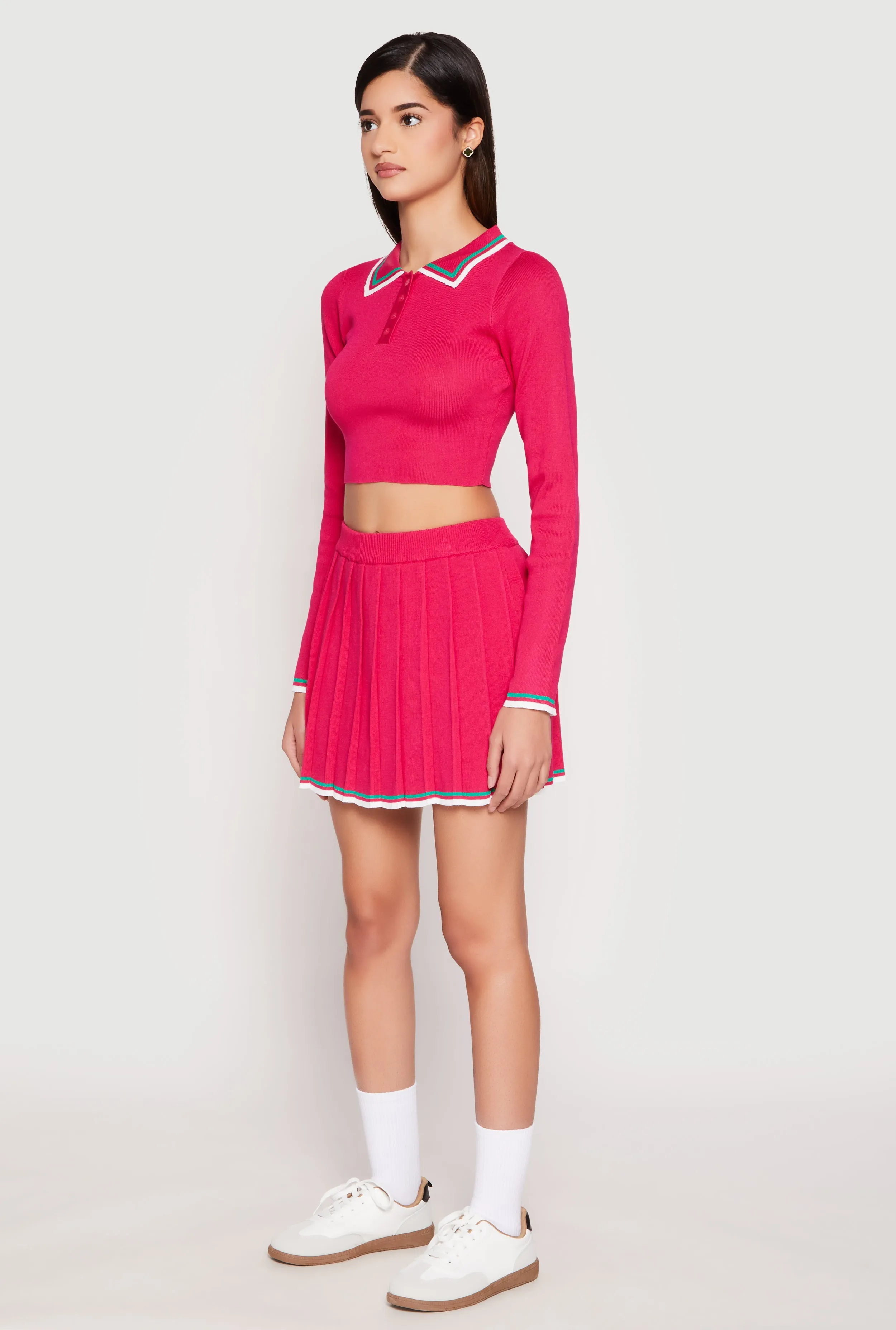 Daisy Varsity Stripe Cropped Polo Shirt sold by Rainbow product image thumbnail 3