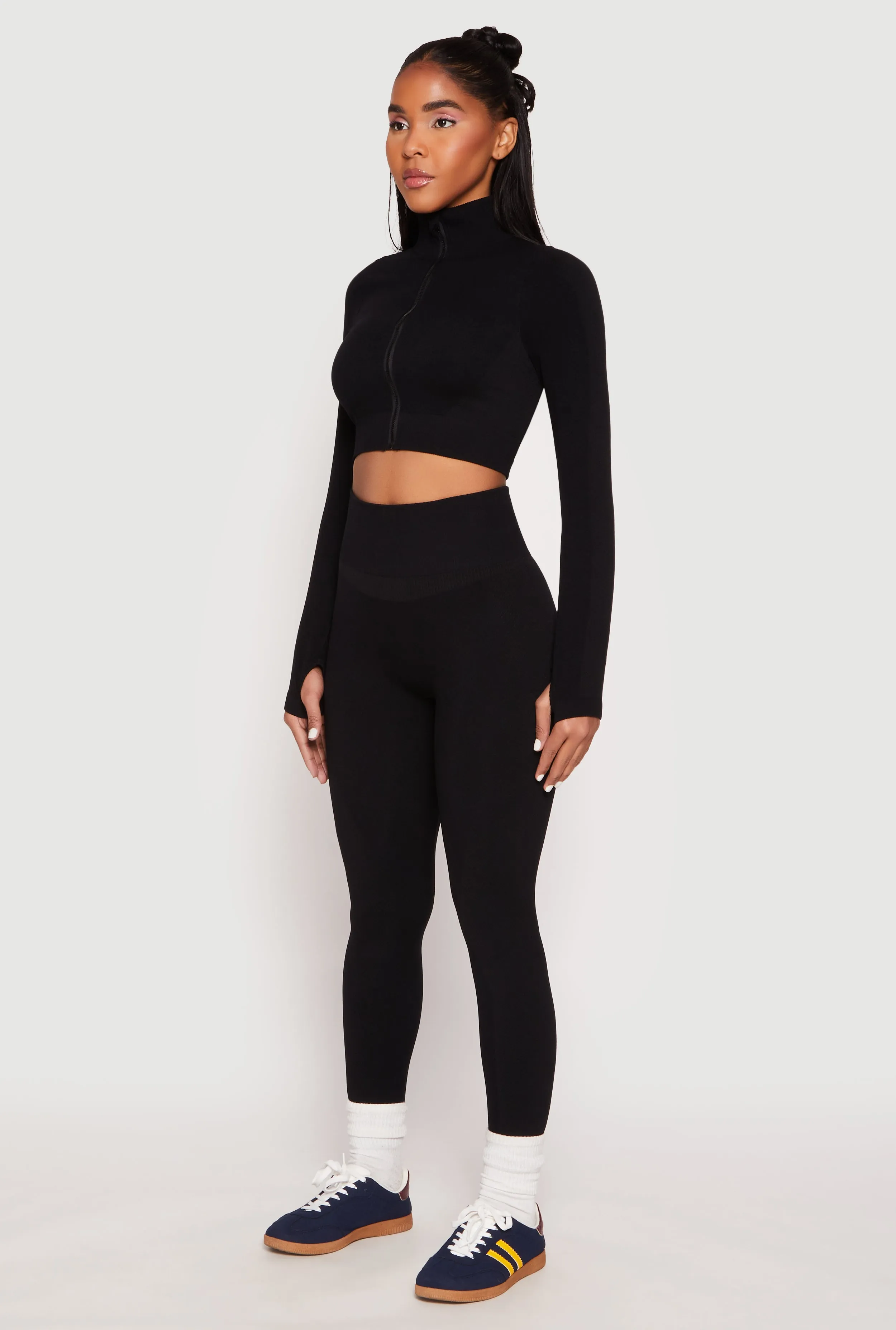 Compression Rib Mock Neck Track Jacket sold by Rainbow product image thumbnail 3