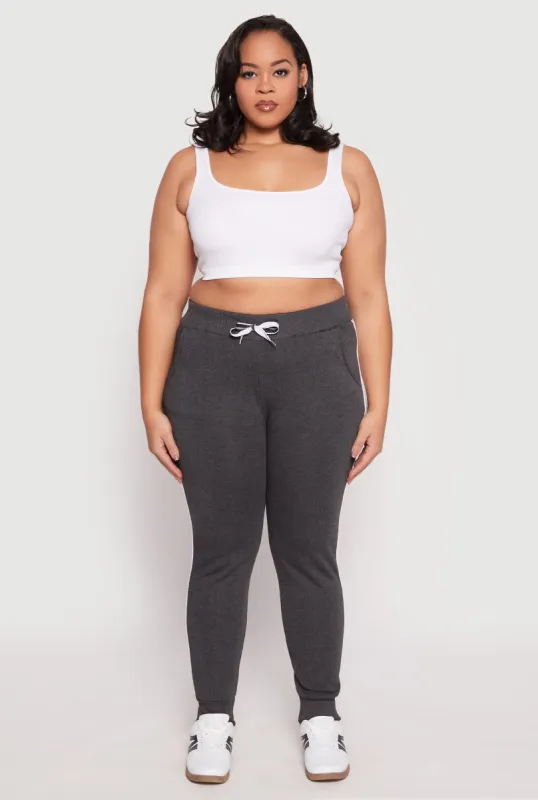 Plus Size Varsity Stripe Joggers sold by Rainbow