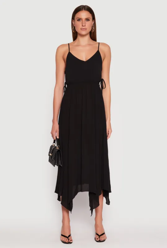 Lace Up Side Sharkbite Hem Dress sold by Rainbow