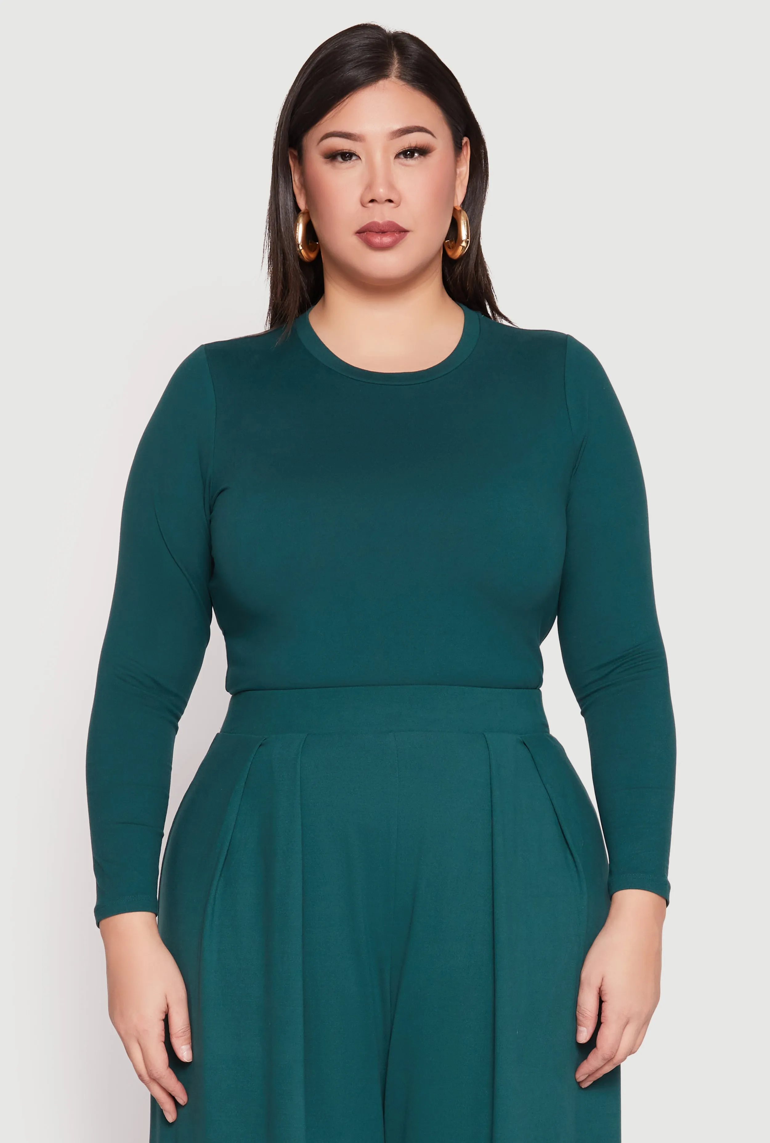 Plus Size Soft Knit Long Sleeve Top sold by Rainbow