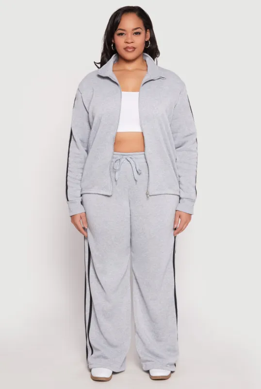 Plus Size Varsity Stripe Drawstring Sweatpants sold by Rainbow