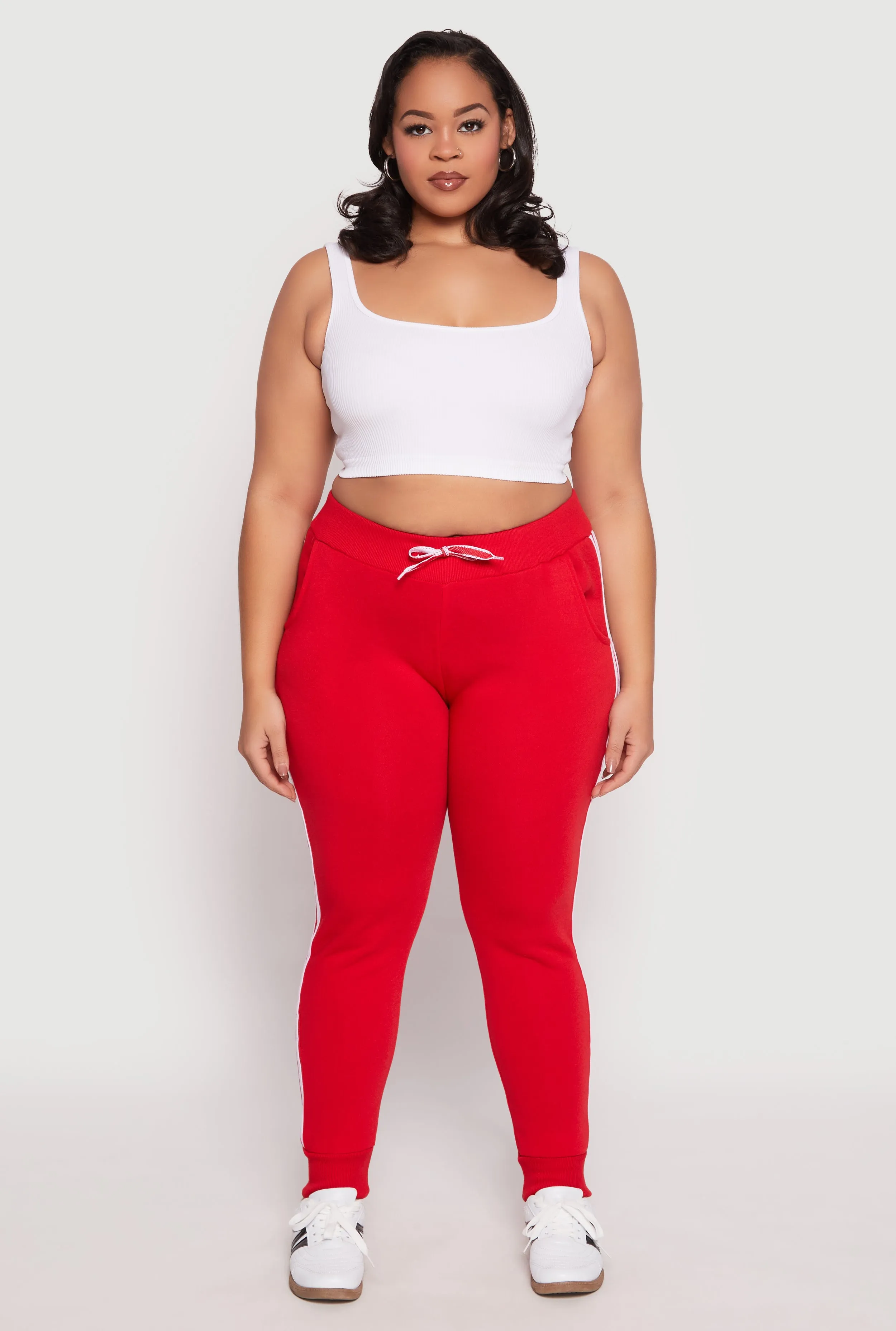 Plus Size Varsity Stripe Joggers sold by Rainbow