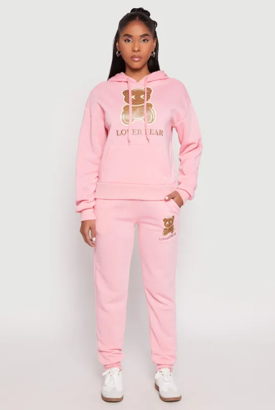 Fleece Lover Bear Graphic Joggers sold by Rainbow