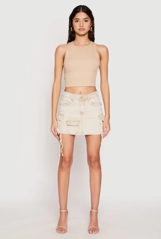 VIP Acid Wash Denim Cargo Skirt sold by Rainbow