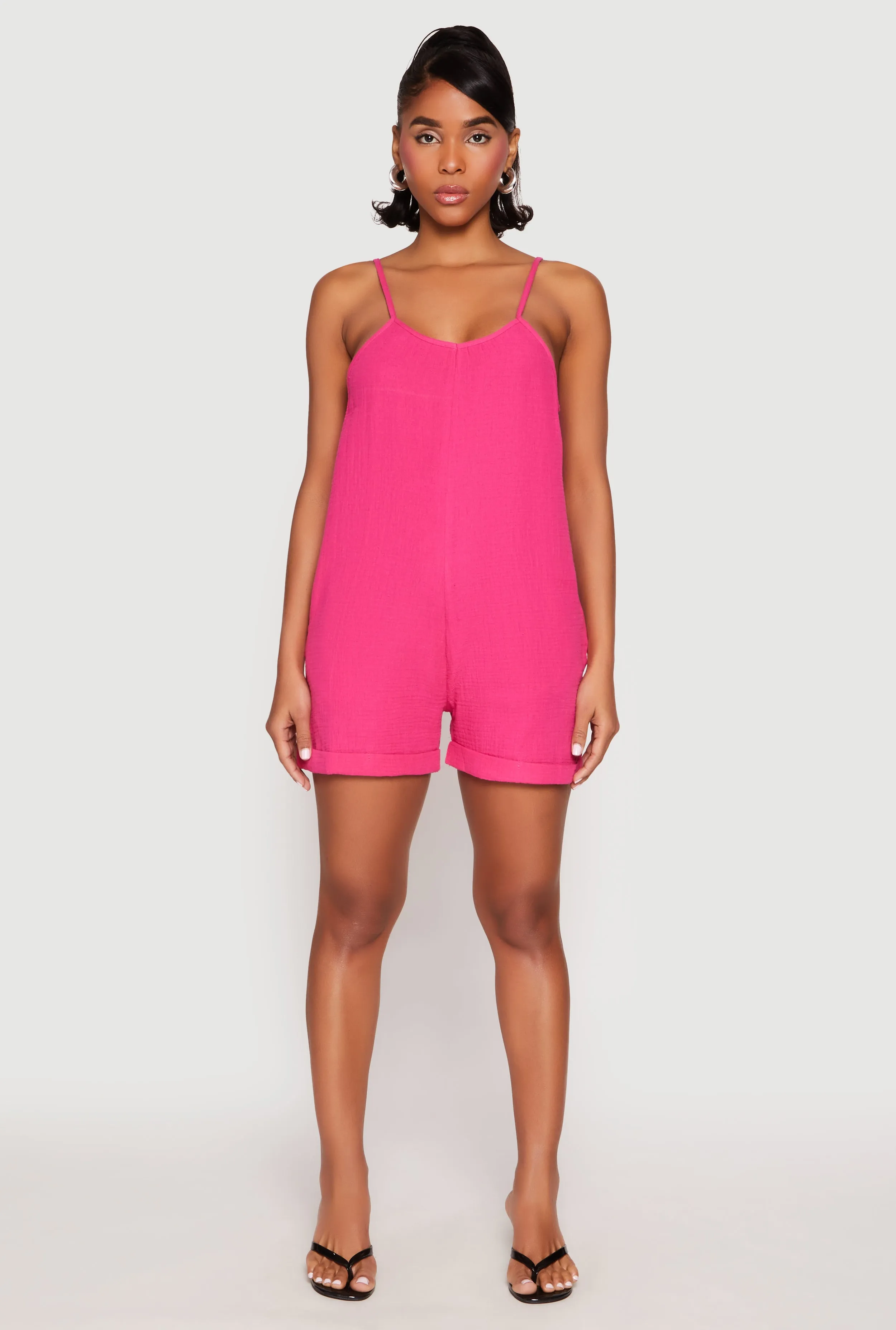 Gauze Knit Side Pocket Romper sold by Rainbow