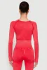 Daisy Seamless Acid Wash Long Sleeve Crop Top sold by Rainbow