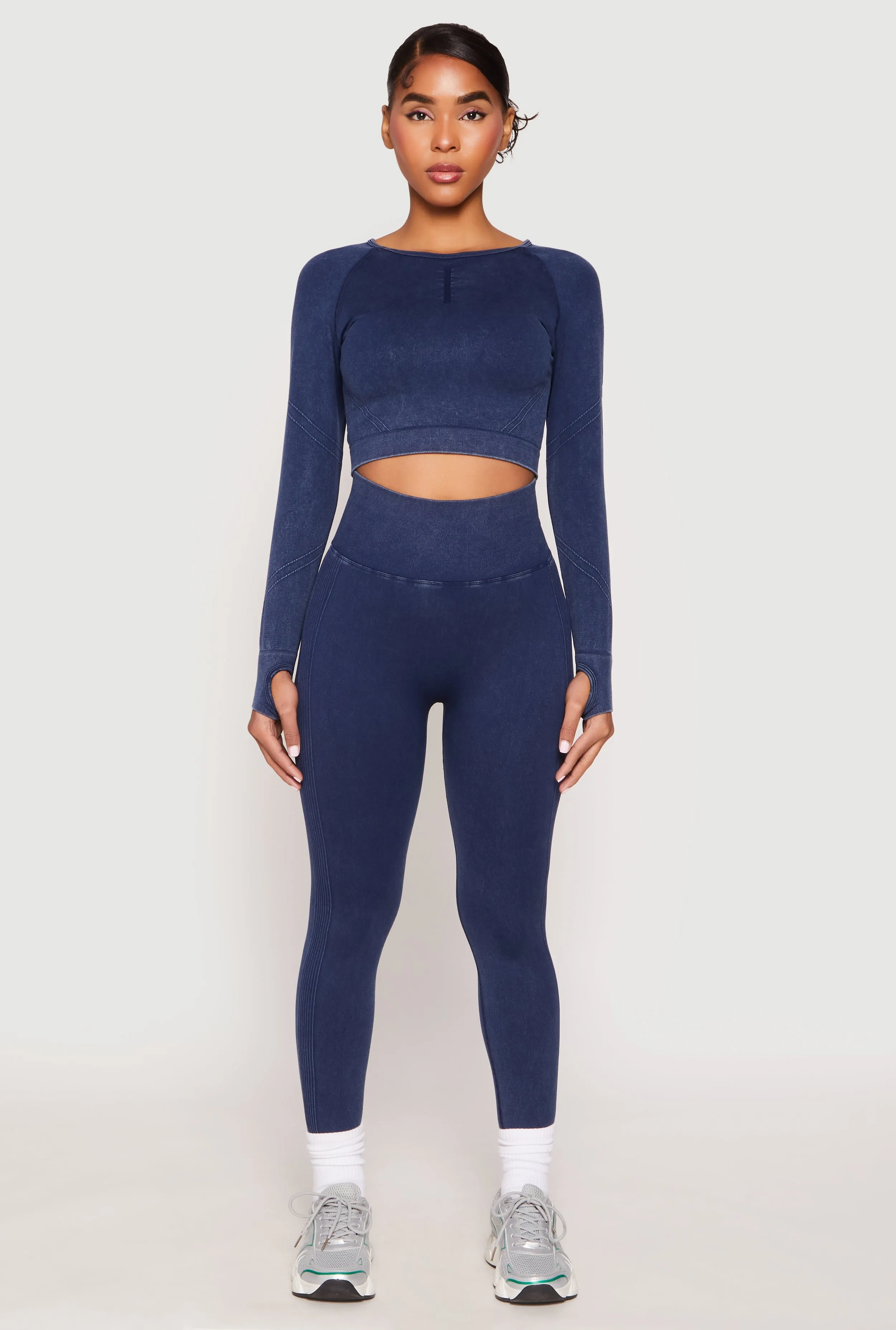 Daisy Seamless Acid Wash High Waist Leggings sold by Rainbow