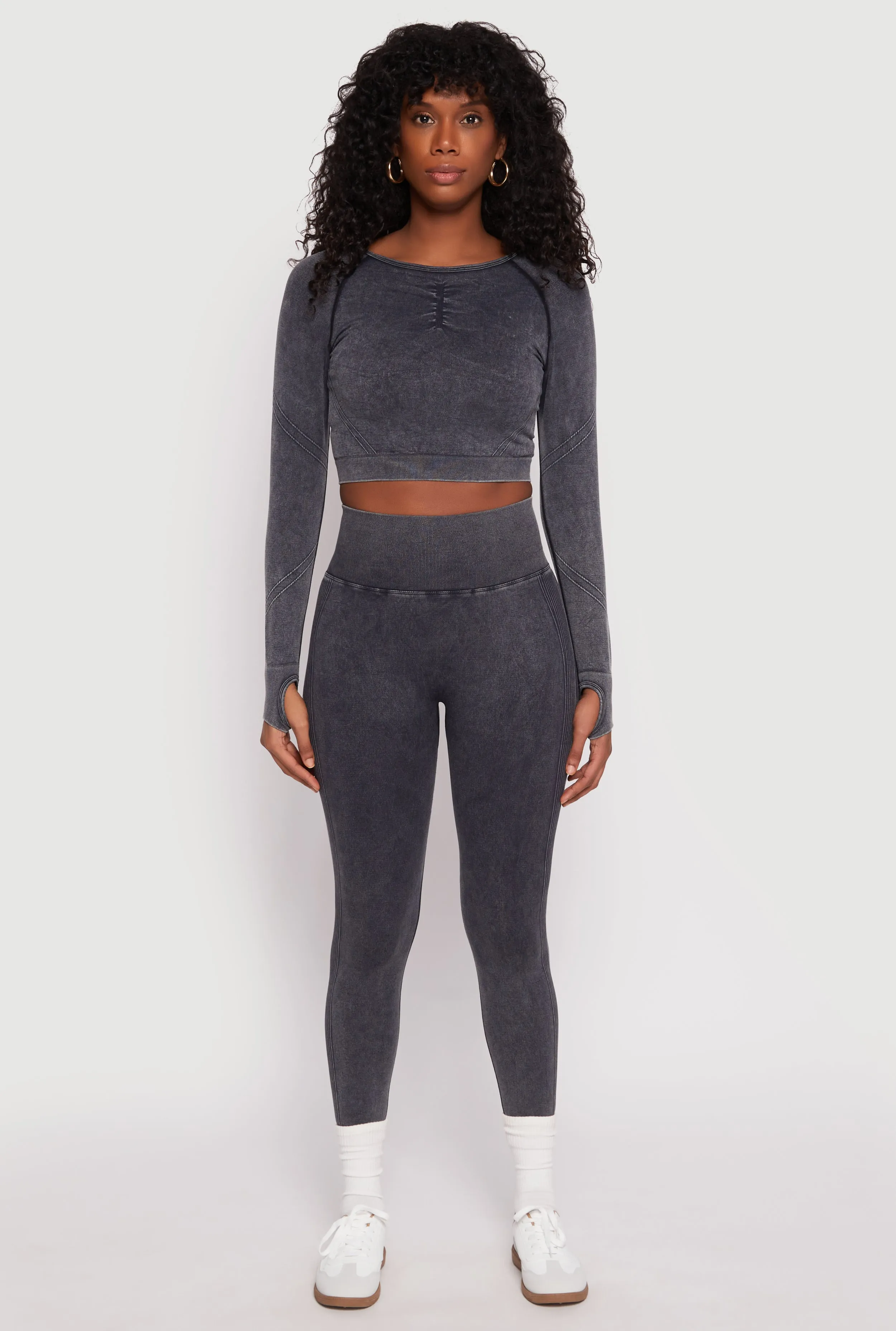 Daisy Seamless Acid Wash High Waist Leggings sold by Rainbow