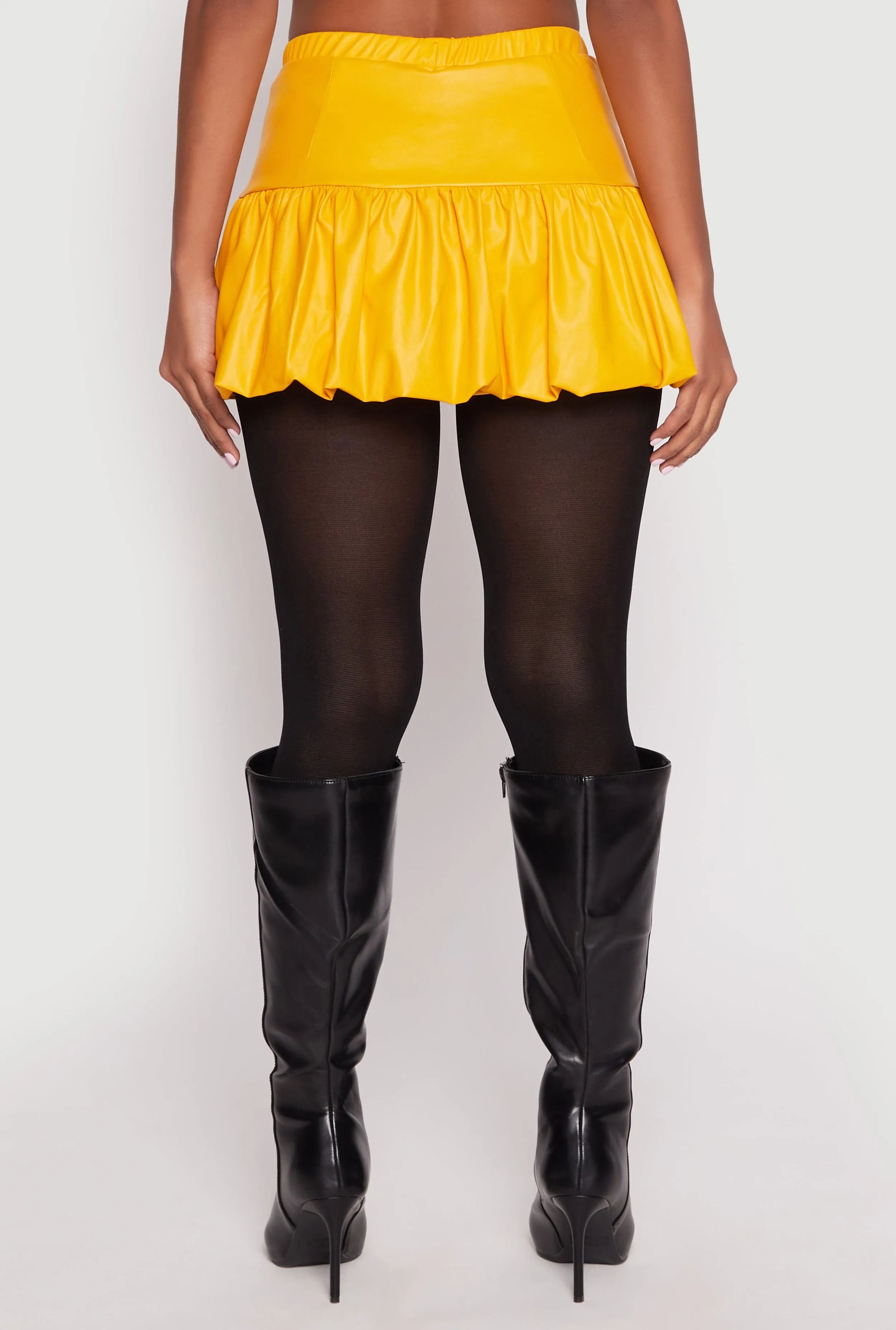 Faux Leather Bubble Mini Skort sold by Rainbow product image thumbnail 5