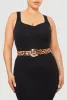 Plus Size Metallic Round Buckle Faux Leather Belt sold by Rainbow