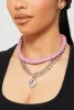 Metallic Love Necklace and Earrings Set sold by Rainbow