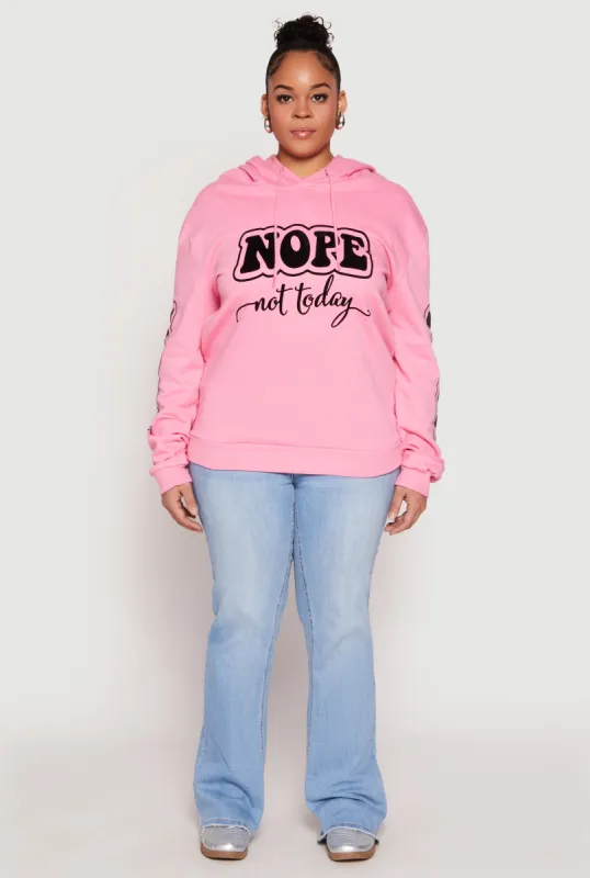 Plus Size Nope Not Today Pullover Hoodie sold by Rainbow