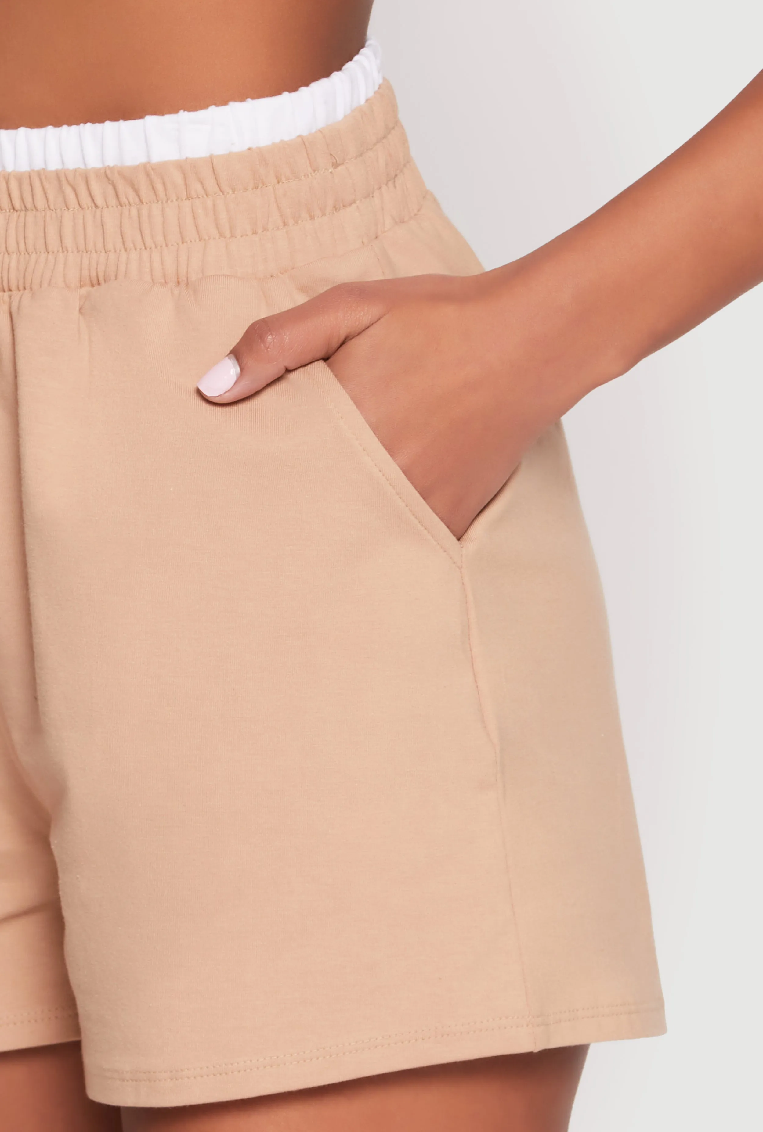 Contrast Elastic Trim High Waist Shorts sold by Rainbow product image thumbnail 5