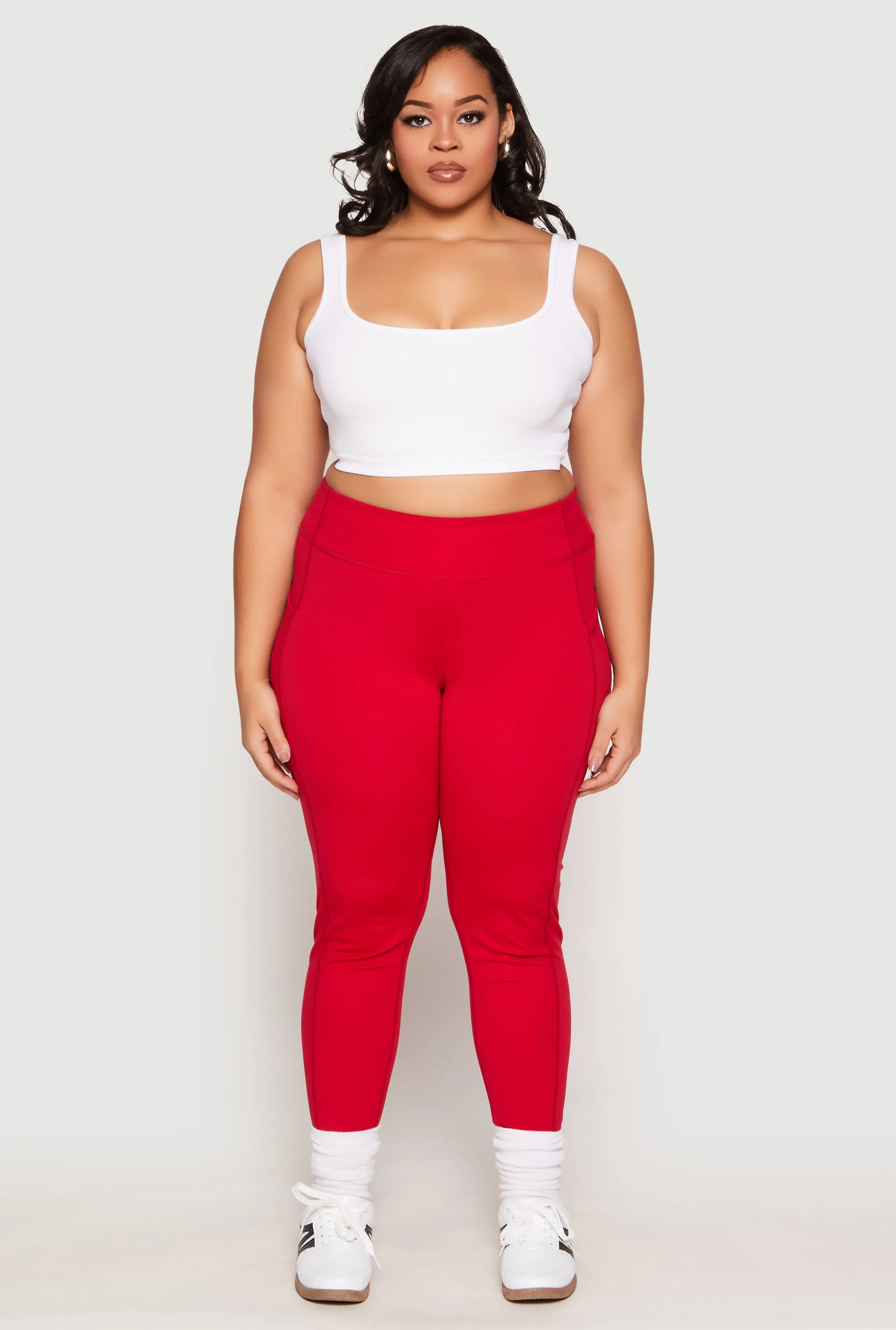 Plus Size Side Pocket High Waist Active Leggings sold by Rainbow