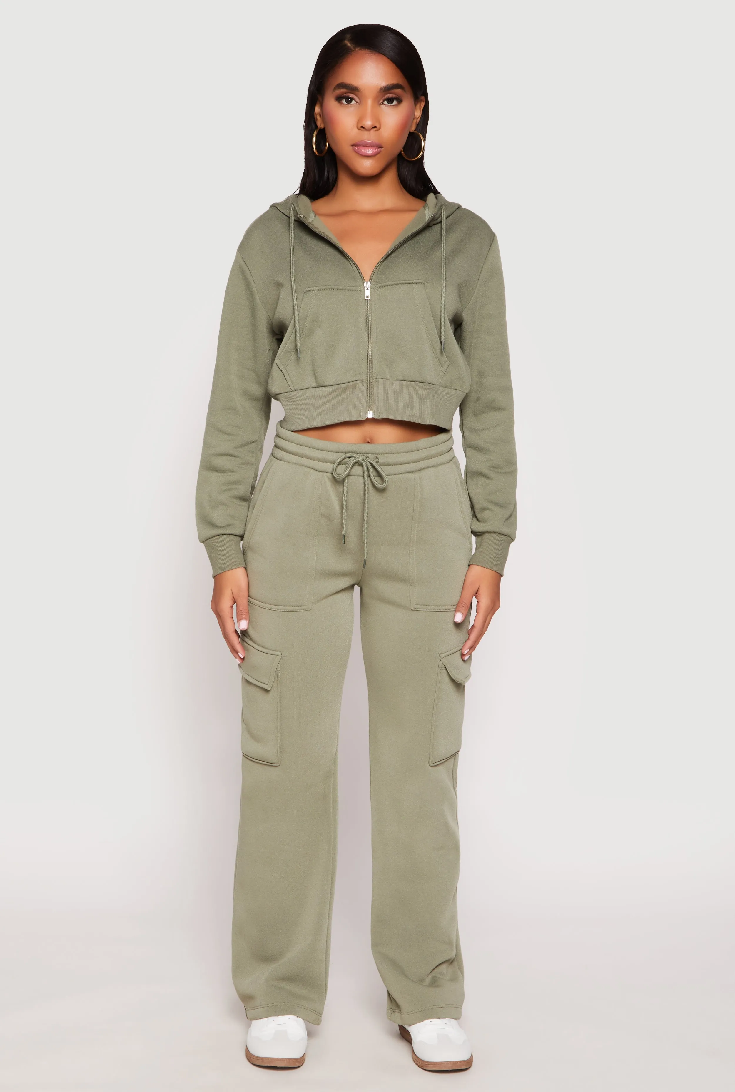 Fleece Drawstring Cargo Sweatpants sold by Rainbow