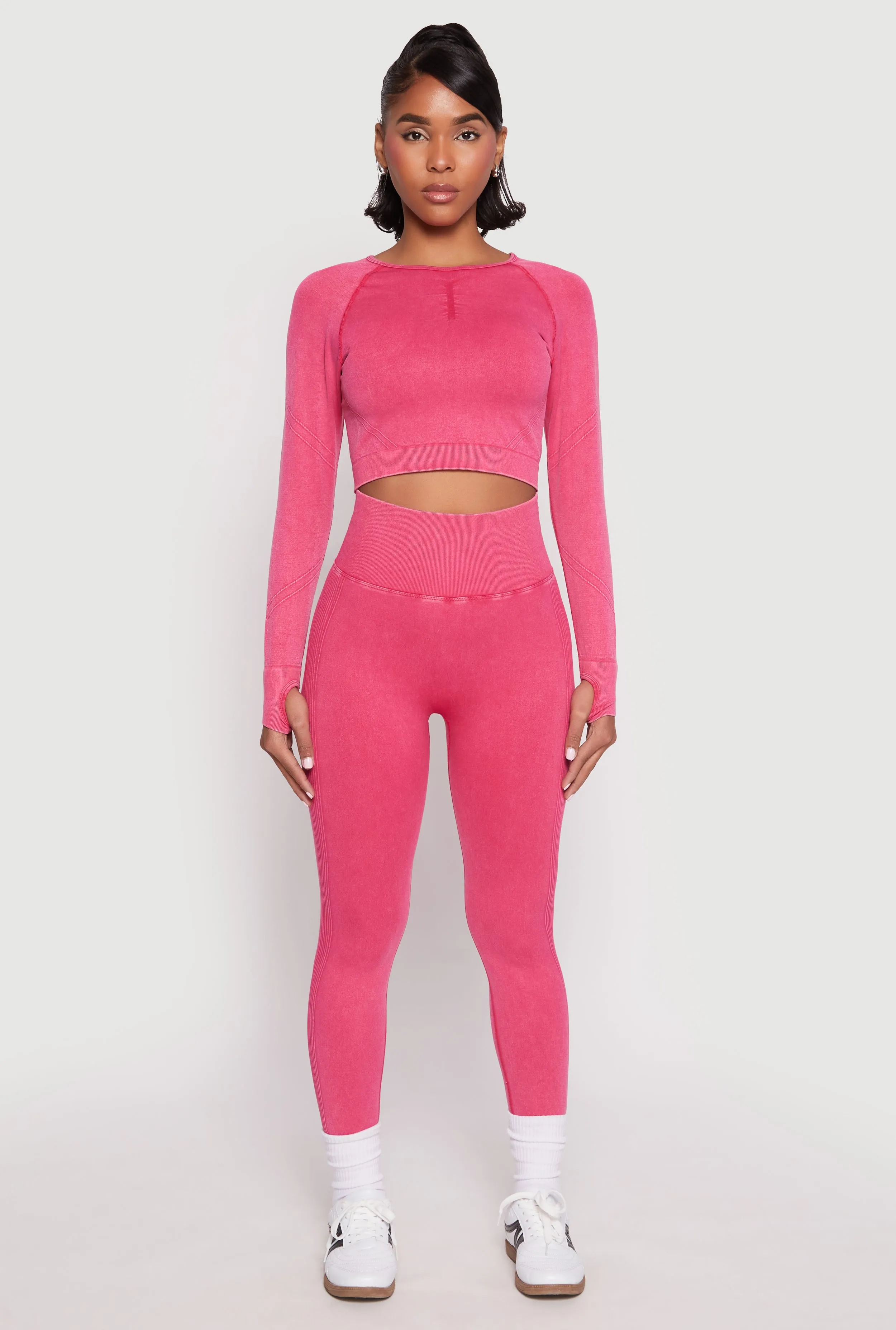 Daisy Seamless Acid Wash High Waist Leggings sold by Rainbow