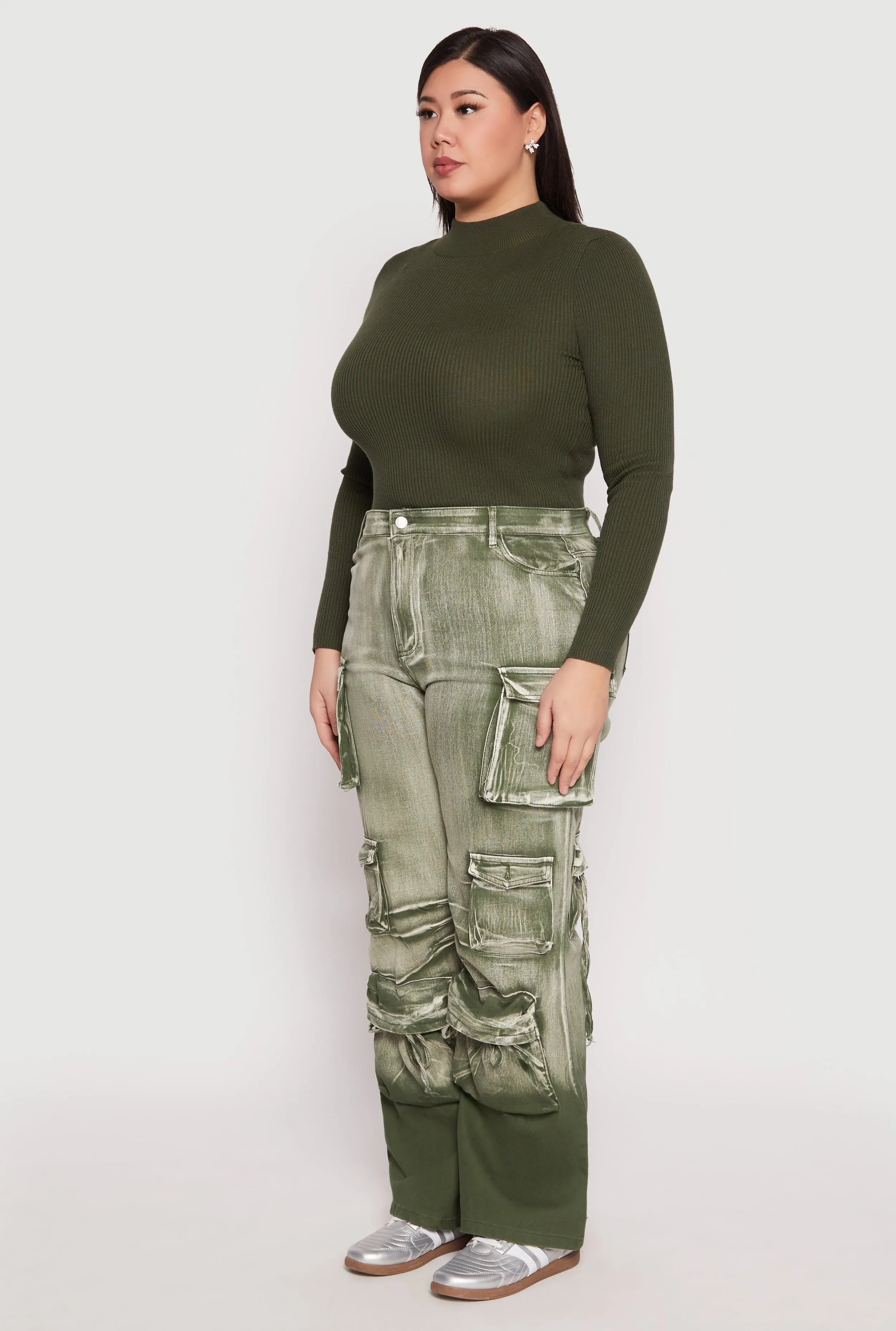 Plus Size Daisy Mineral Wash Tassel Cargo Jeans sold by Rainbow product image thumbnail 2